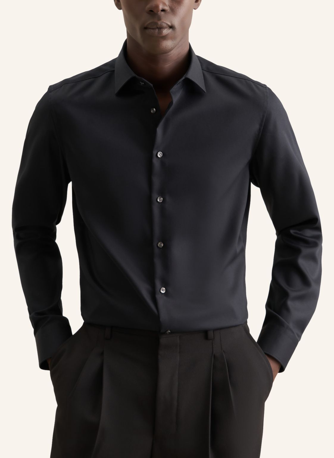 slim fit twill shirt