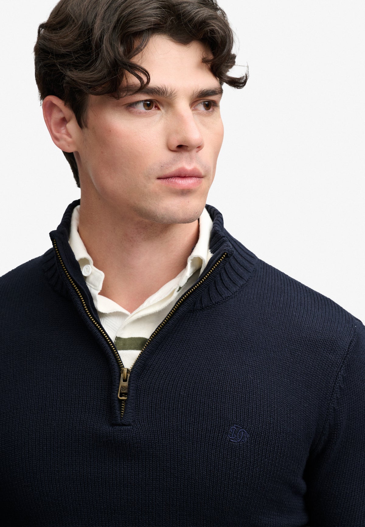 cotton half zip knit
