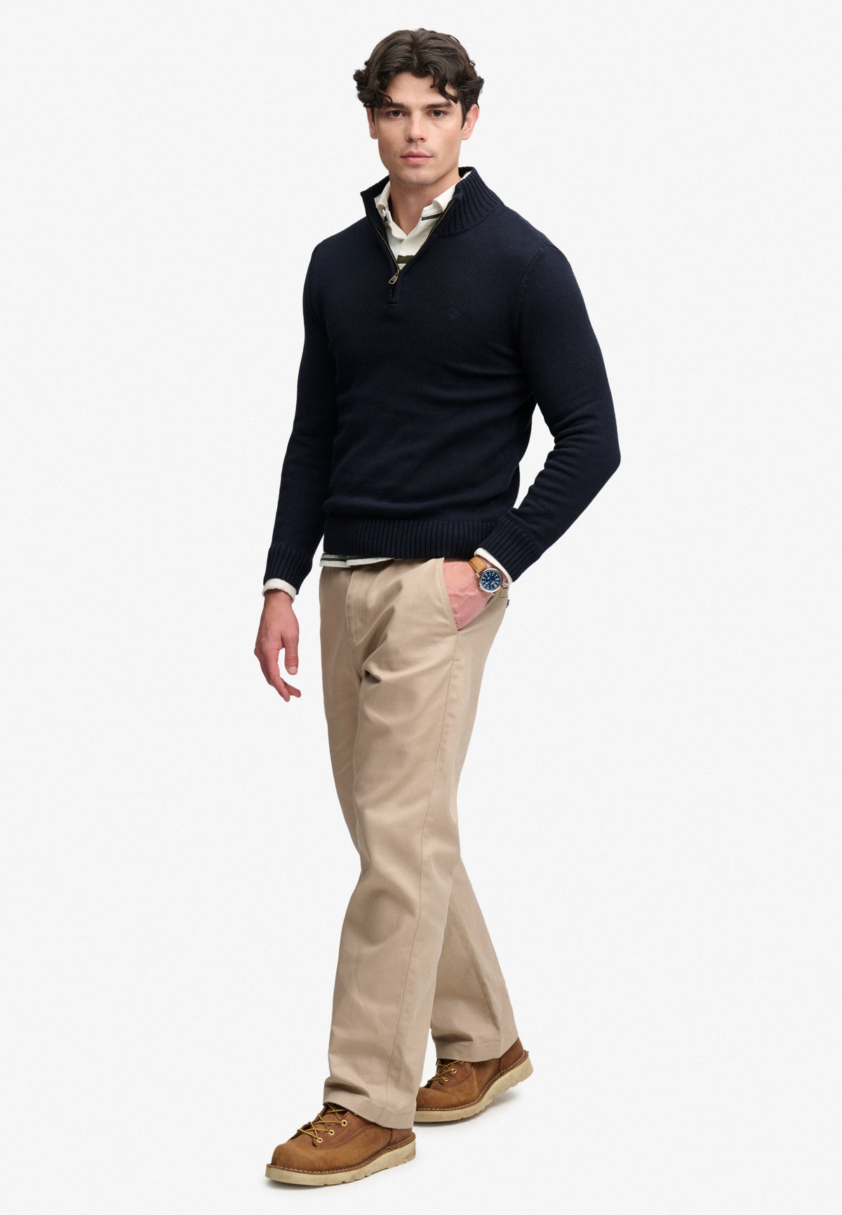 cotton half zip knit