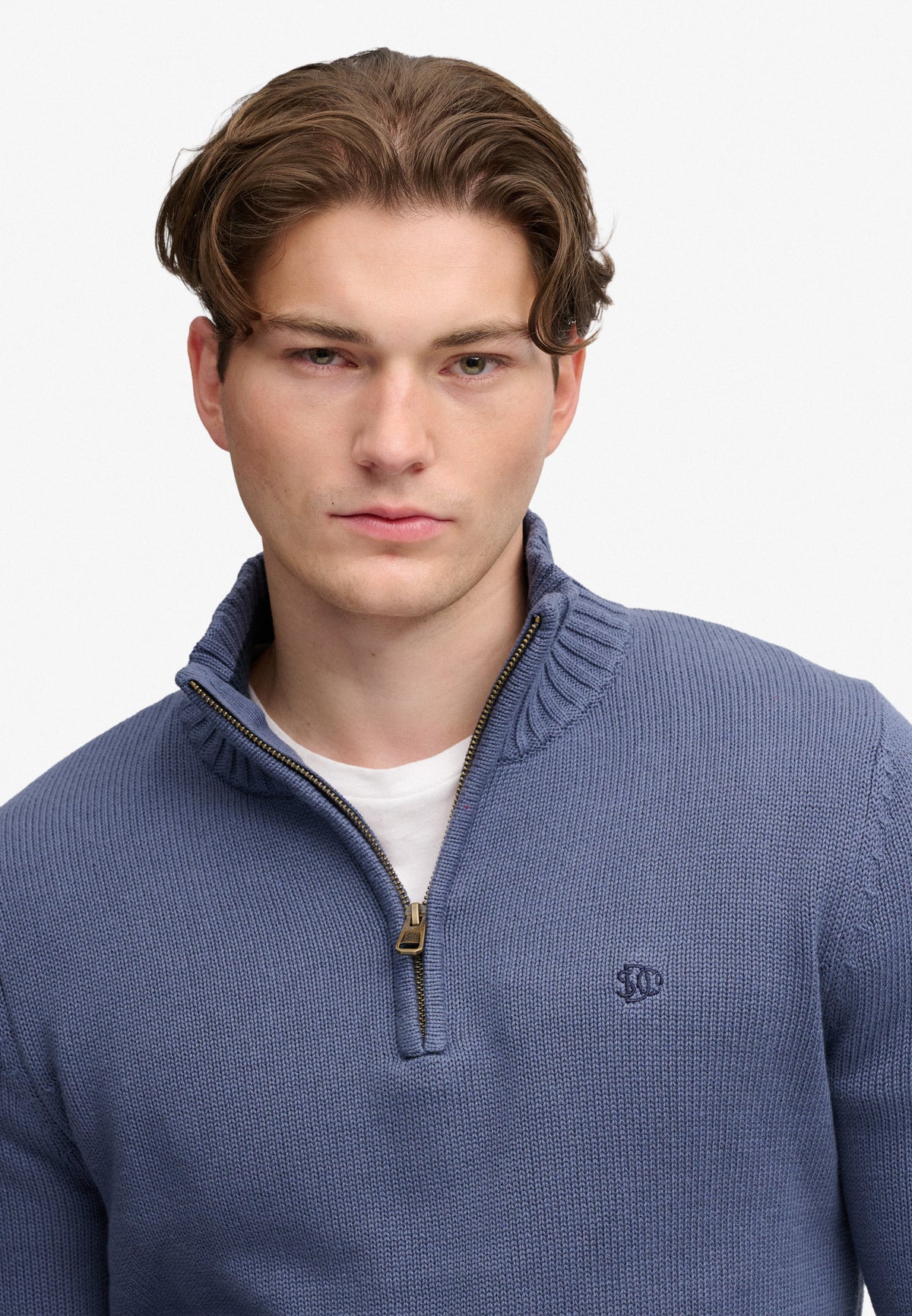 cotton half zip knit