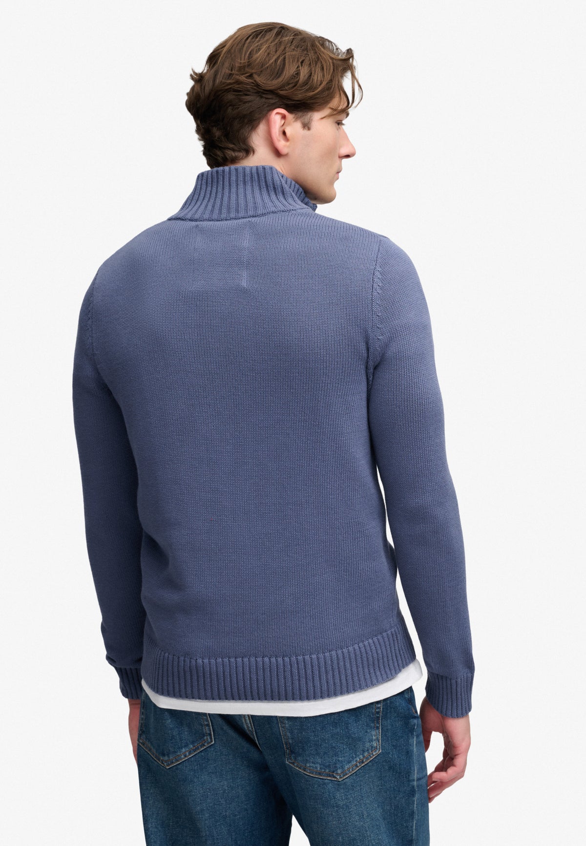 cotton half zip knit