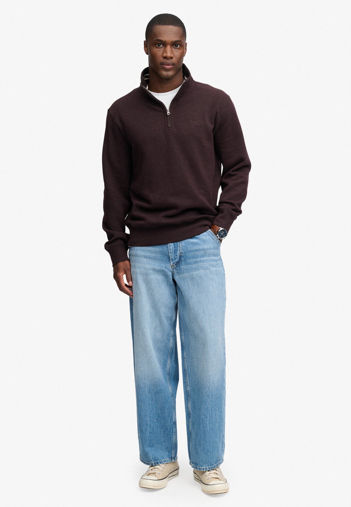 essential logo half zip