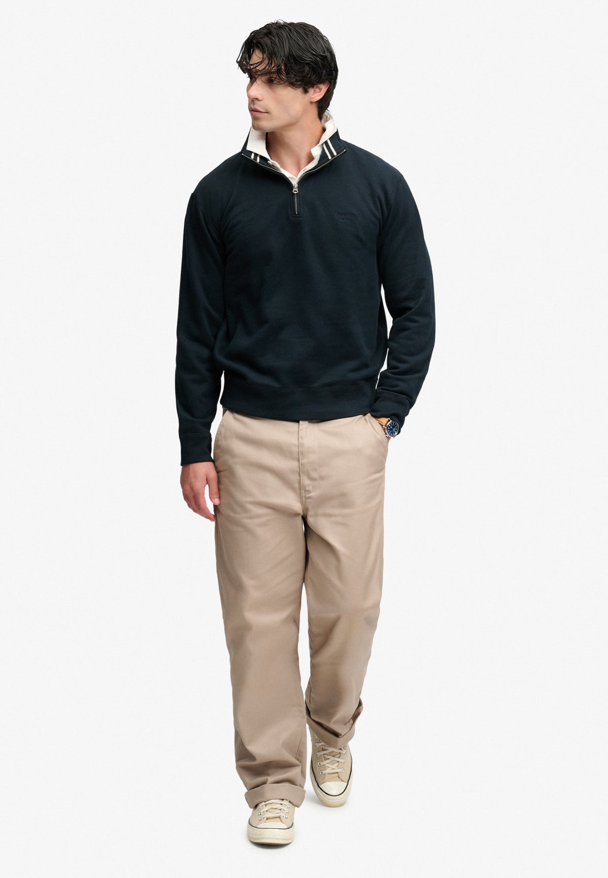 essential logo half zip