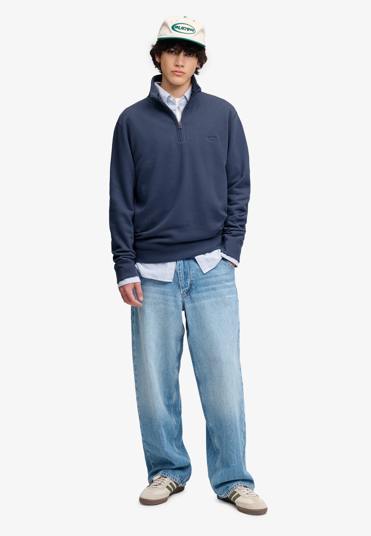 essential logo half zip