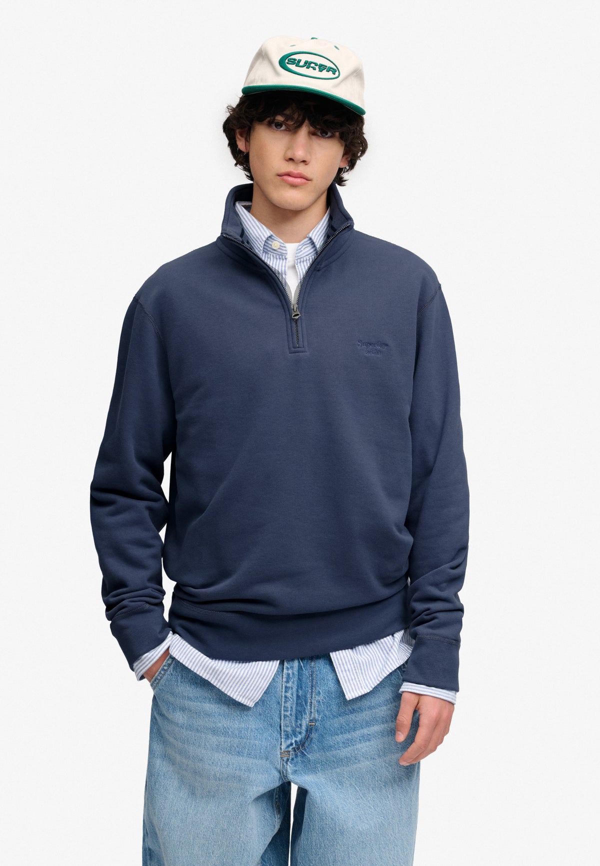 essential logo half zip