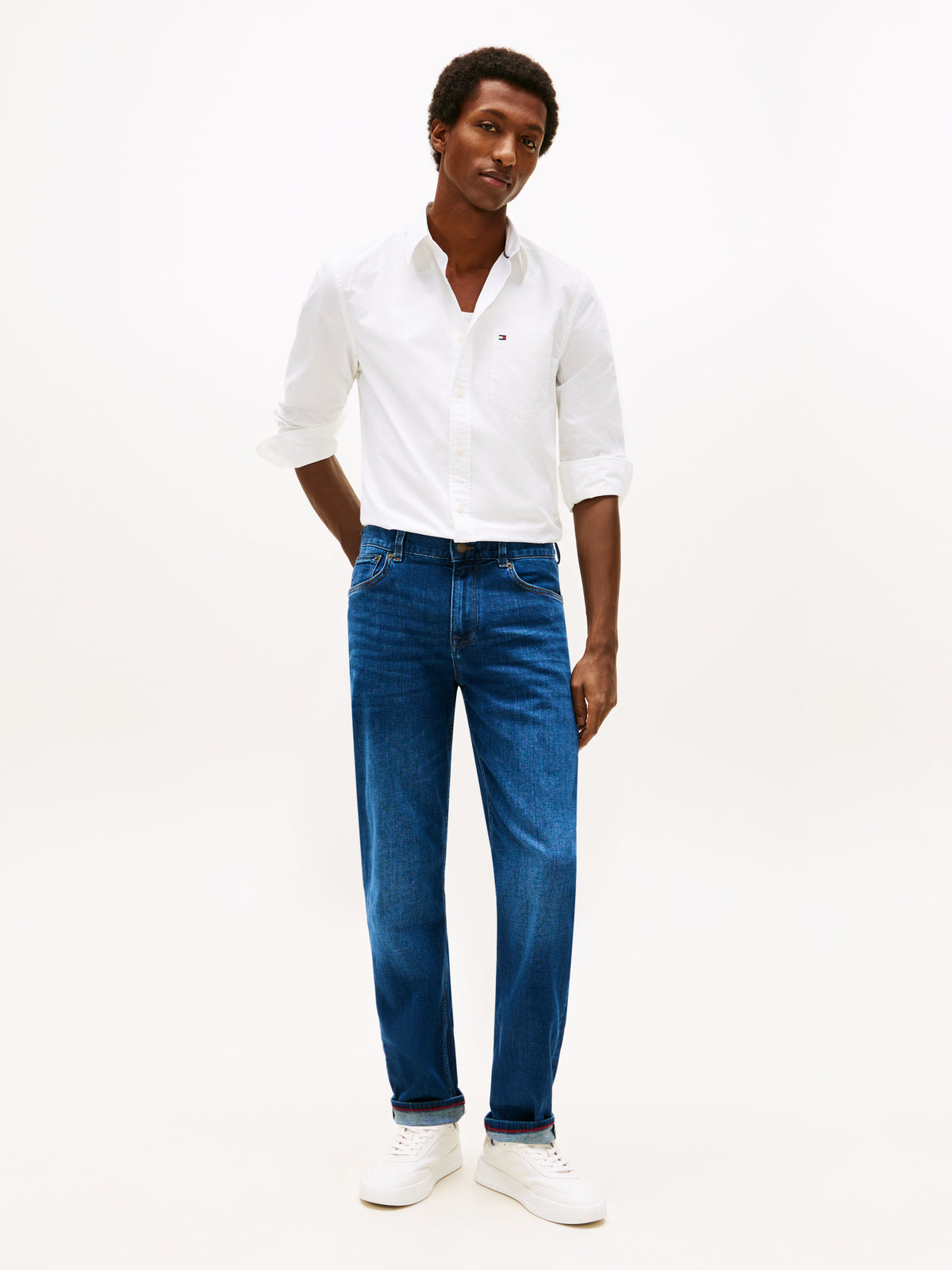 Denim pants in dark blue