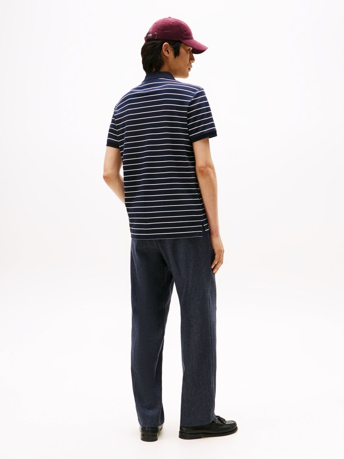 Regular Fit Interlock Knit Polo Shirt Navy Blue