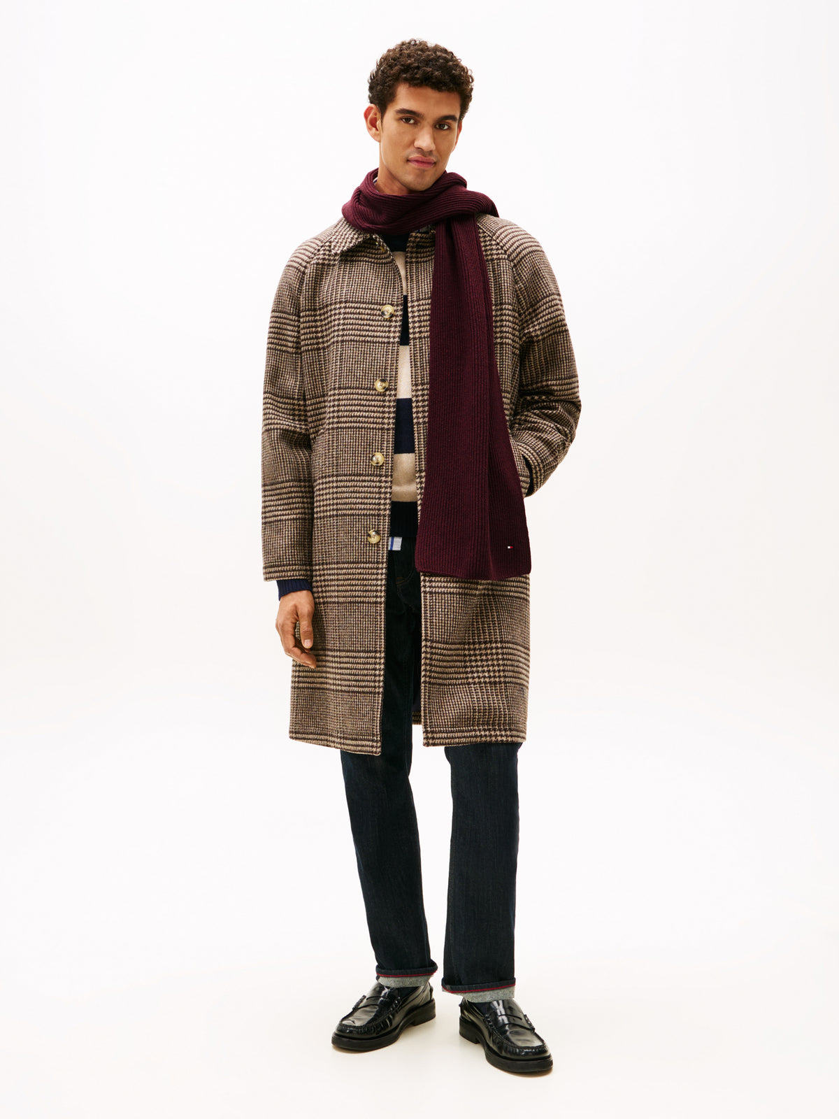 Hilfiger Scarf in deep burgundy melange