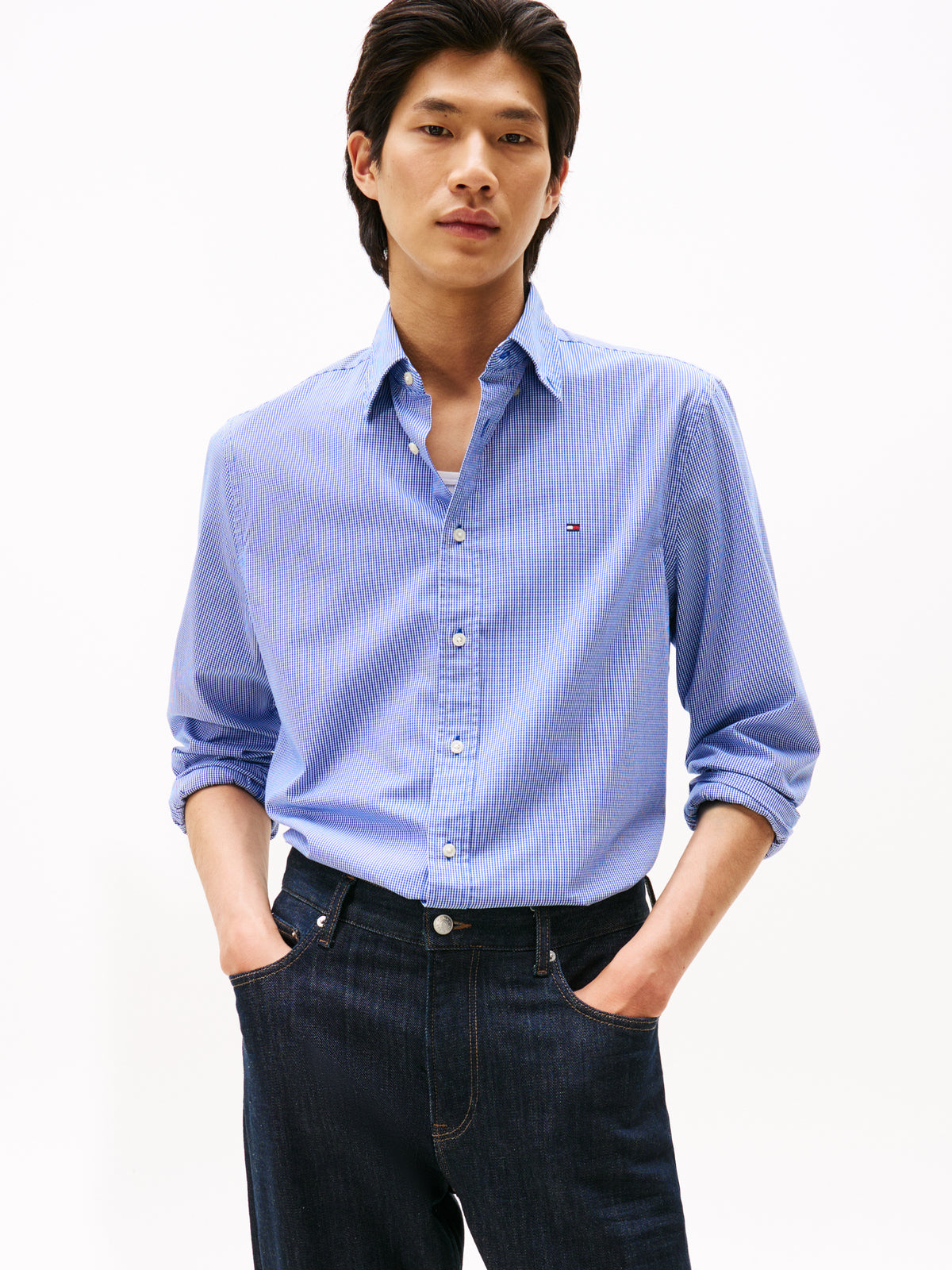 TH Flex Poplin Shirt blue/check