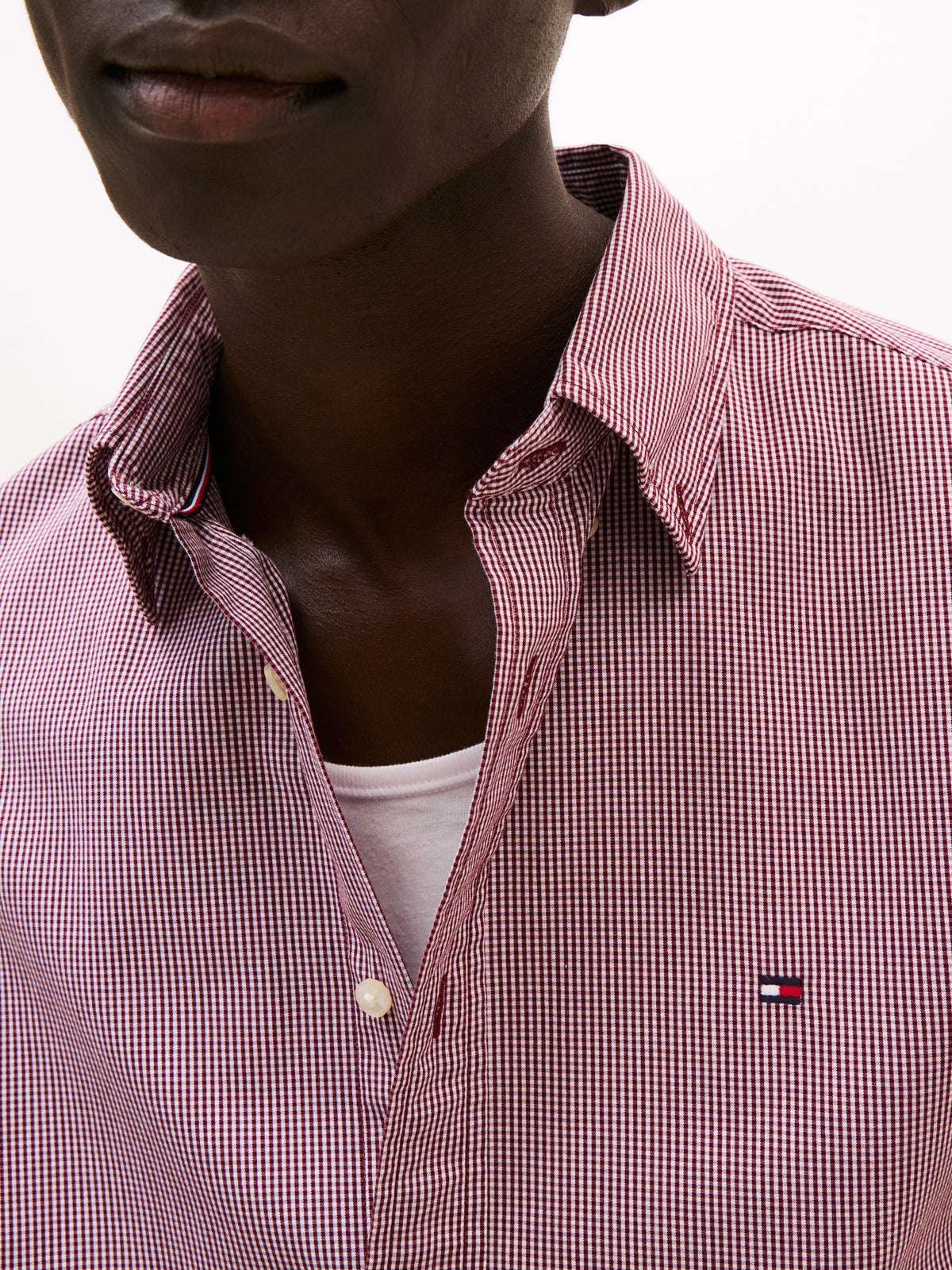 TH Flex Poplin Shirt deep rouge/check