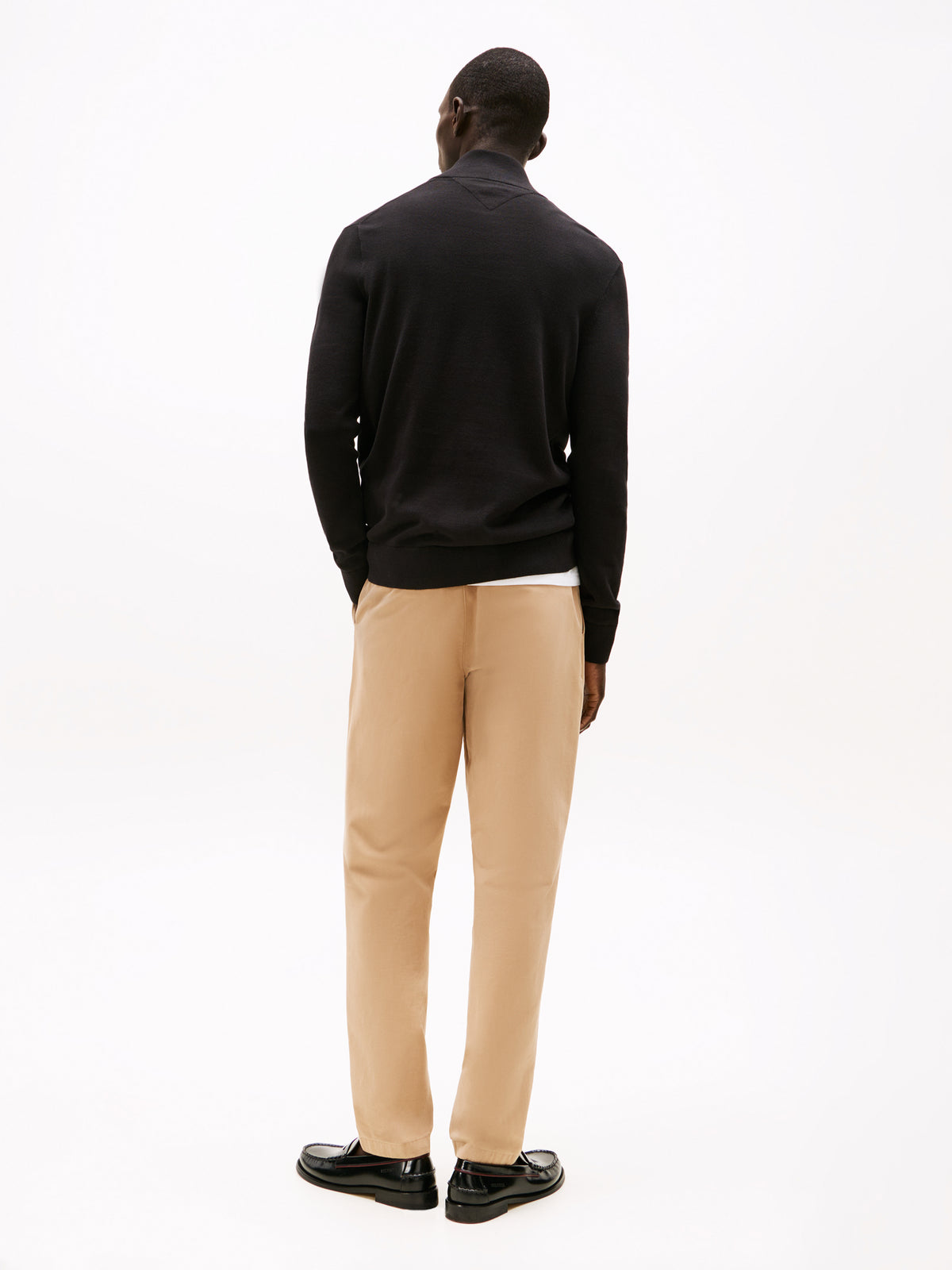 Quarter-Zip Mock Neck Jumper in black