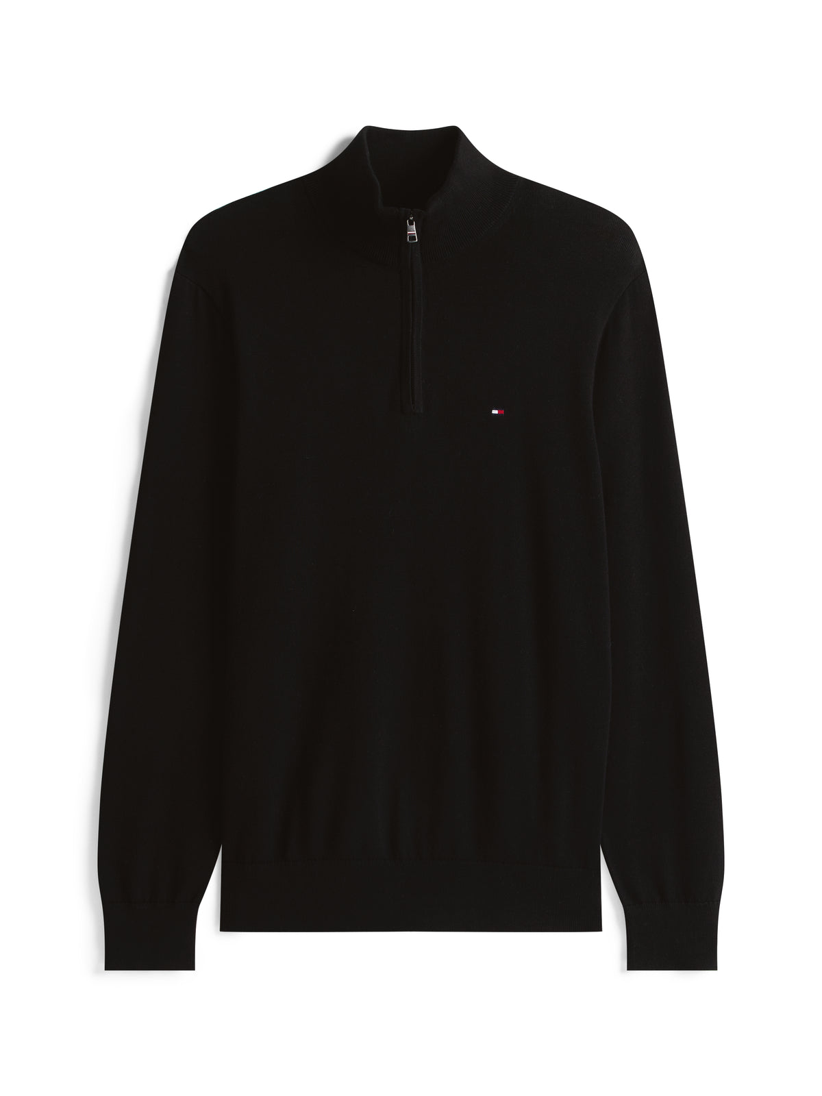 Quarter-Zip Mock Neck Jumper in black