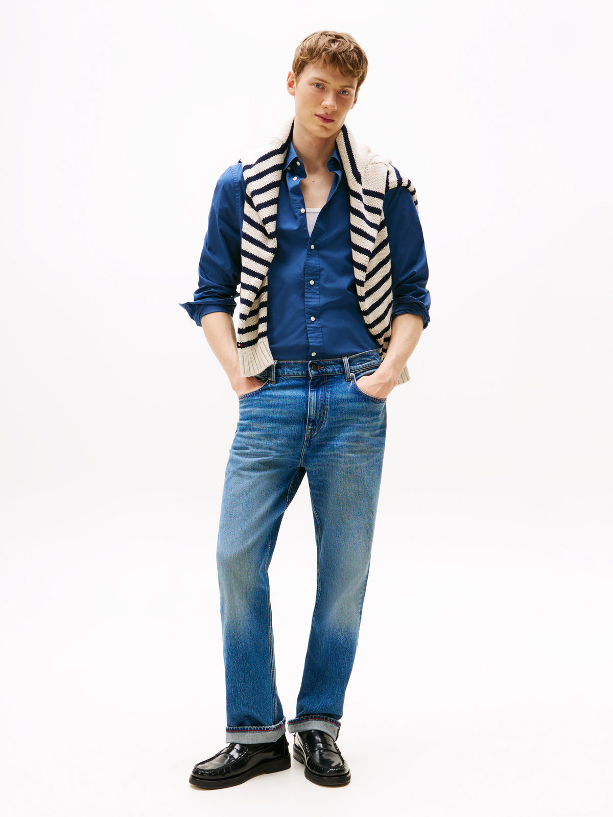 TH Flex Regular Fit Poplin Shirt Dark blue