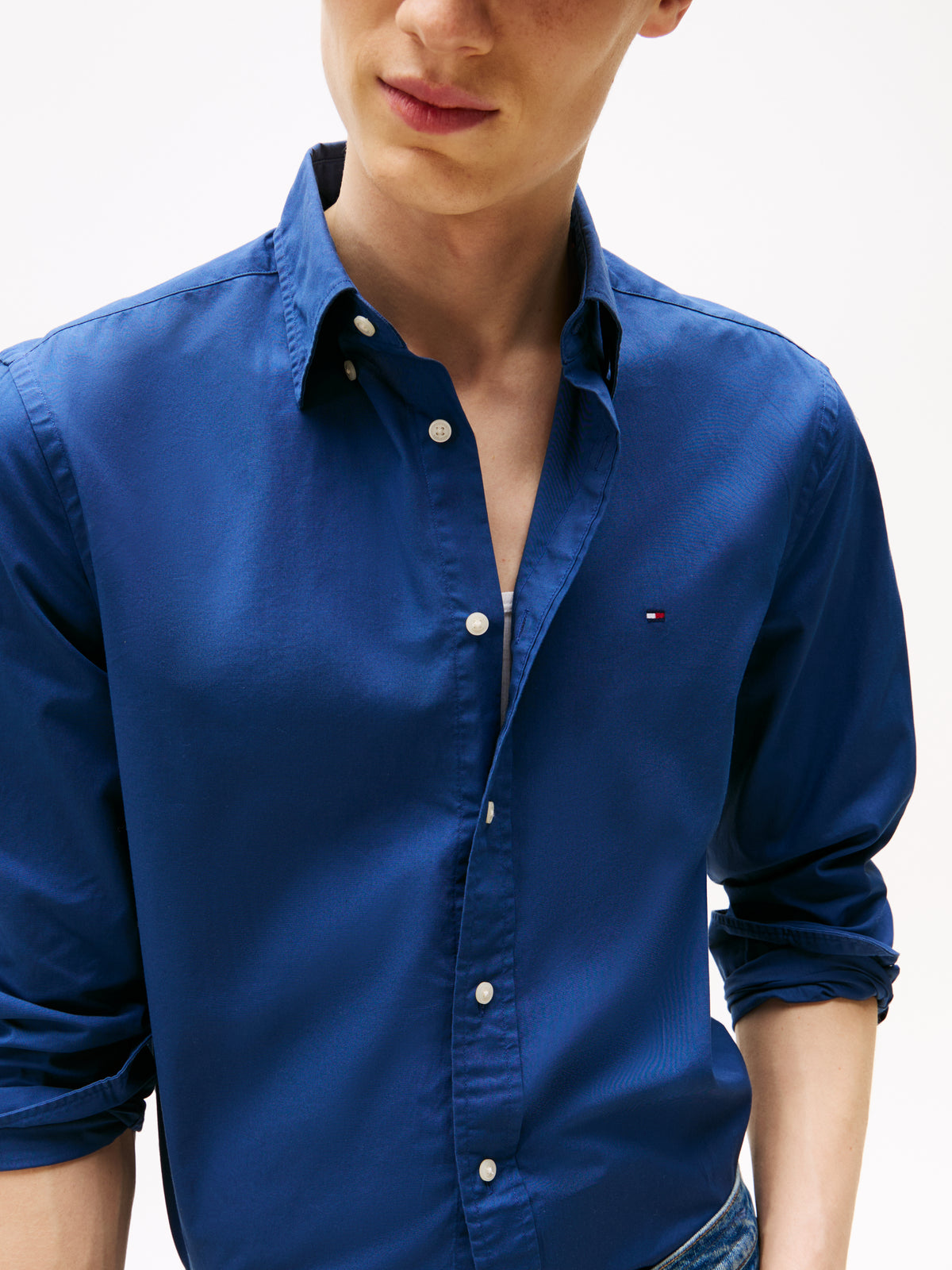 TH Flex Regular Fit Poplin Shirt Dark blue
