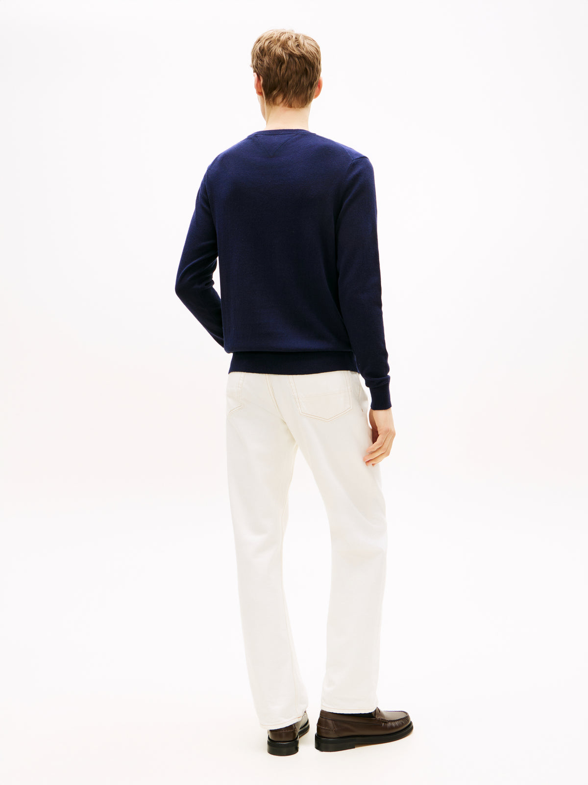 Cotton Cashmere Crew Neck Jumper Navy