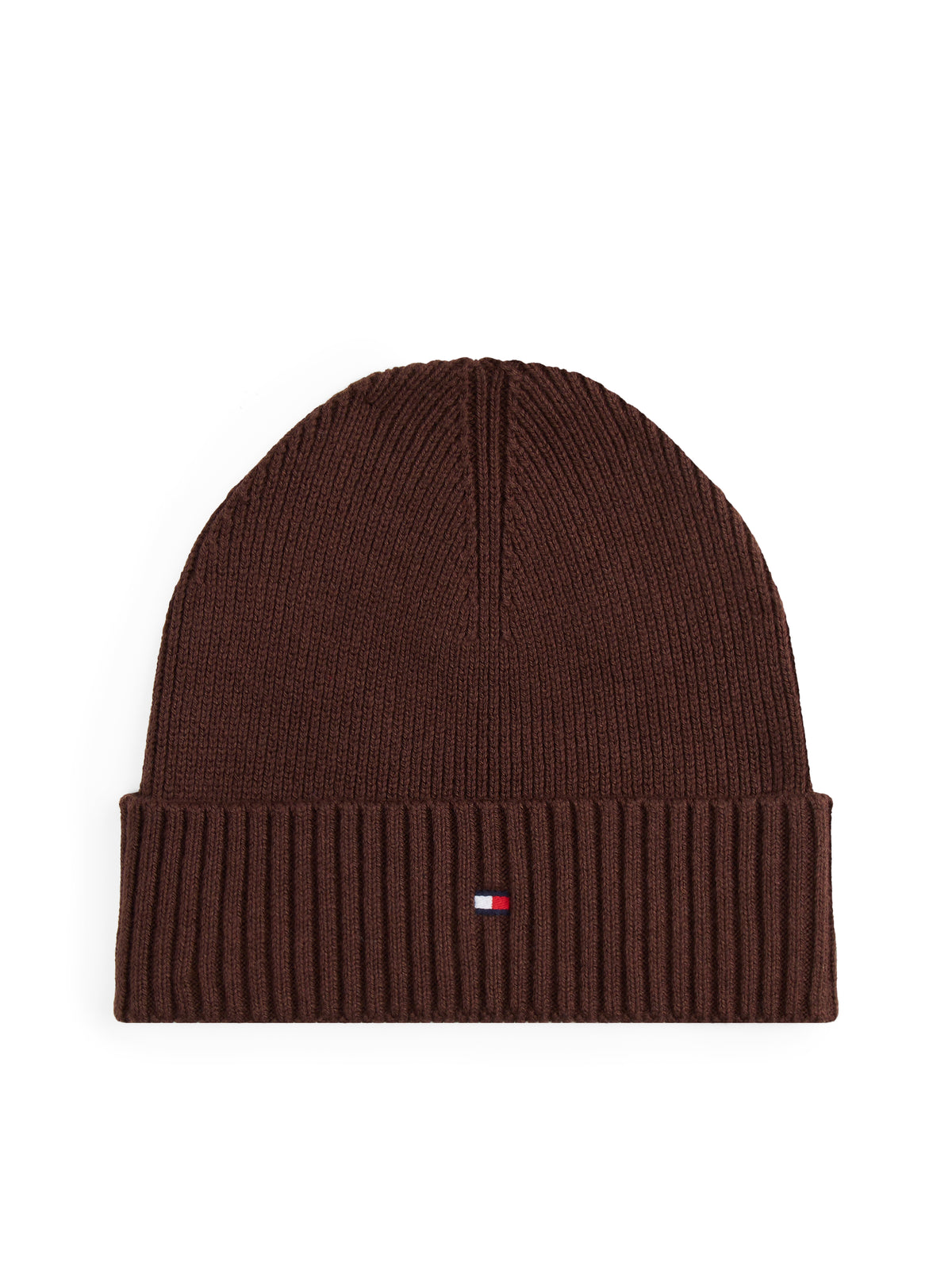 Hilfiger Flag Embroidery Beanie With Cashmere  Brown
