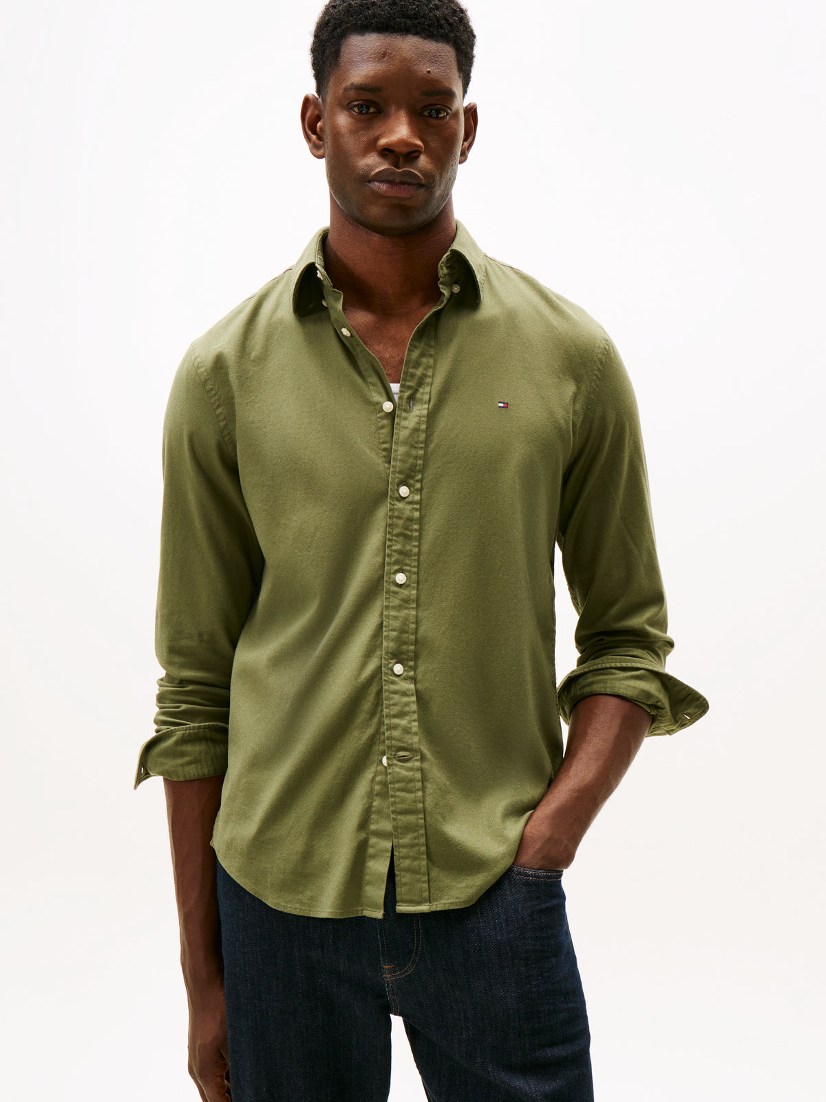 Flex Regular Fit Flannel Shirt Green