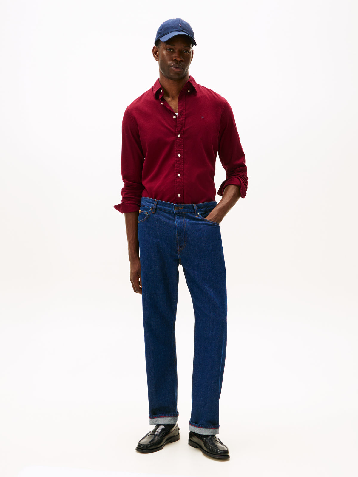 Flex Regular Fit Flannel Shirt Burgundy