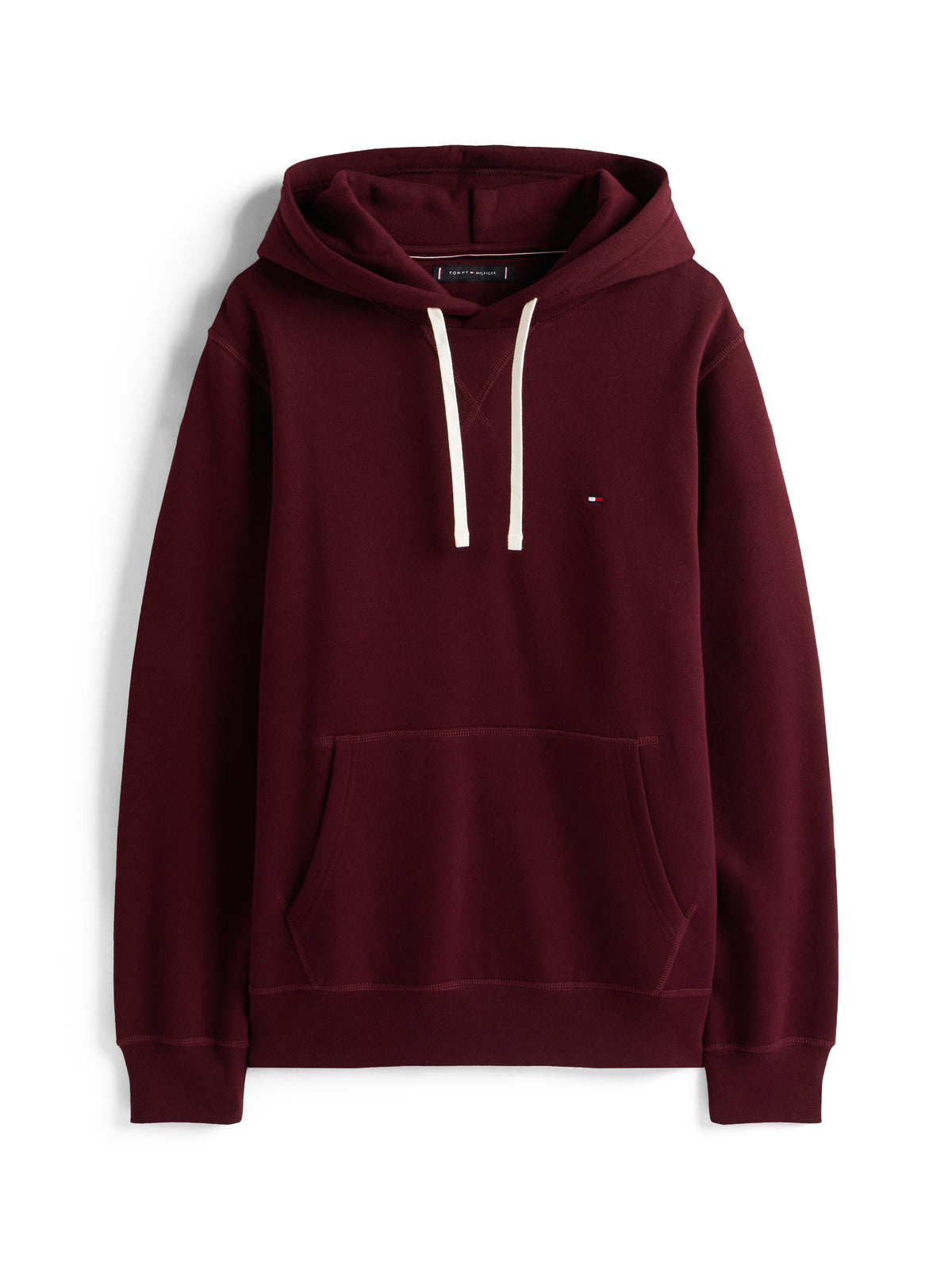 Flag Embroidery Fleece Hoody Deep Burgundy