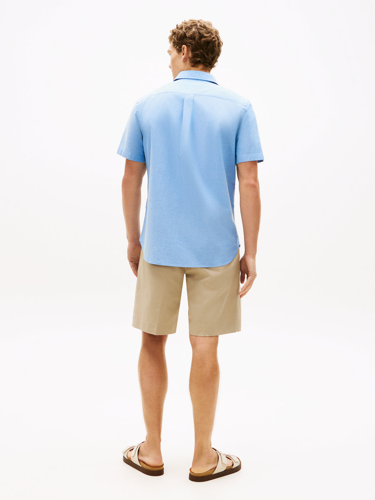 Tommy Hilfiger Regular Fit Lightweight Short Sleeve Oxford Shirt – Light Blue