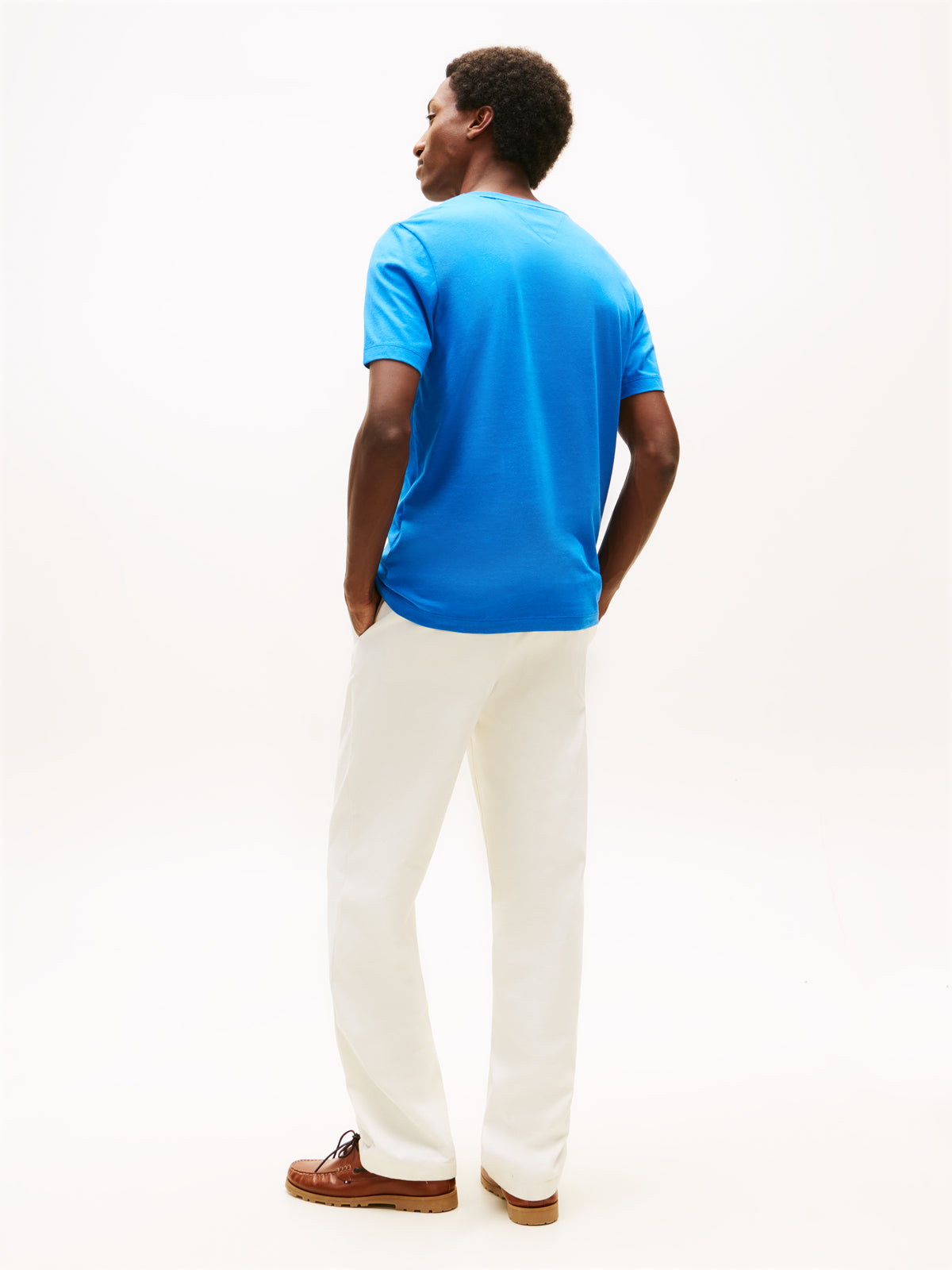 Tommy Hilfiger Flag Embroidery Crew Neck T-Shirt – Blue