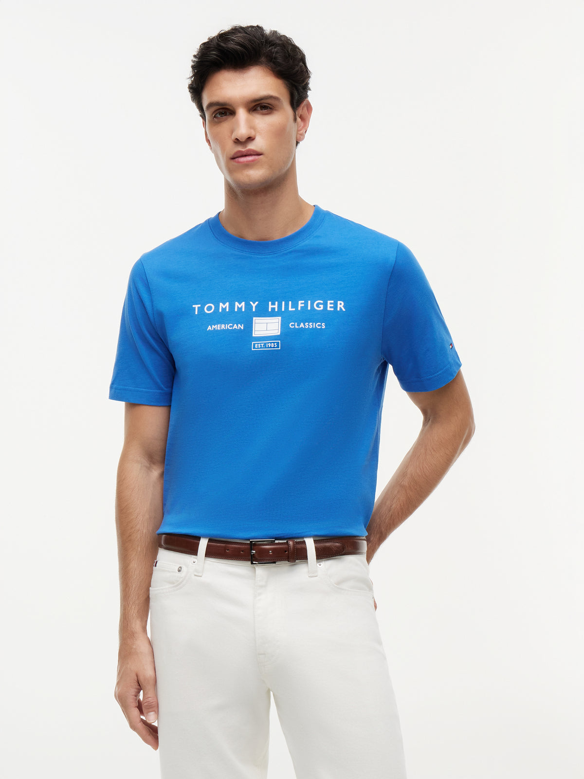 Tommy Hilfiger Jersey Logo T-Shirt – Blue