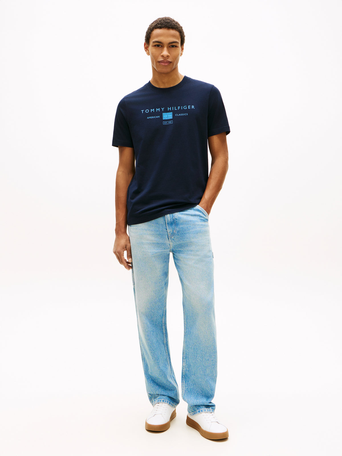 Tommy Hilfiger Jersey Logo T-Shirt – Navy