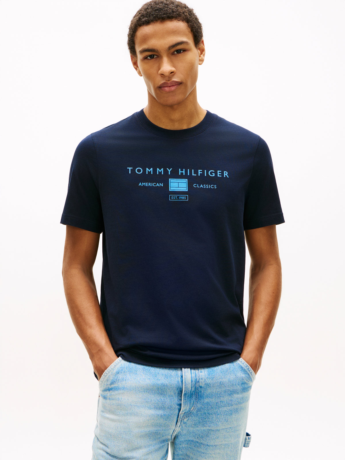 Tommy Hilfiger Jersey Logo T-Shirt – Navy