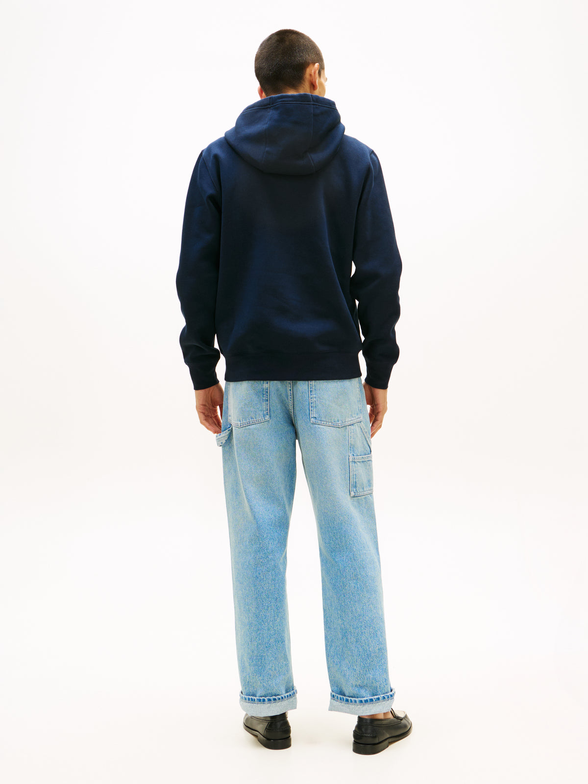 Tommy Hilfiger Logo Terry Drawstring Hoody – Navy
