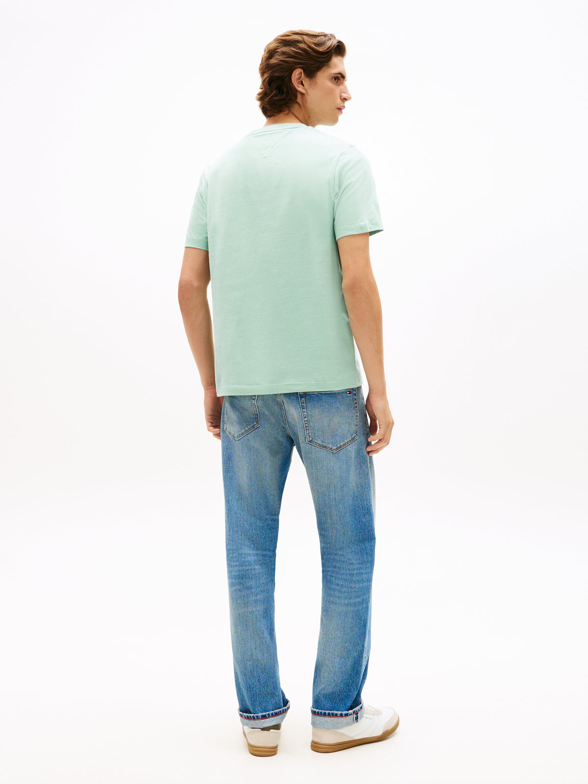 Tommy Hilfiger Flag Embroidery Crew Neck T-Shirt – Mint Green