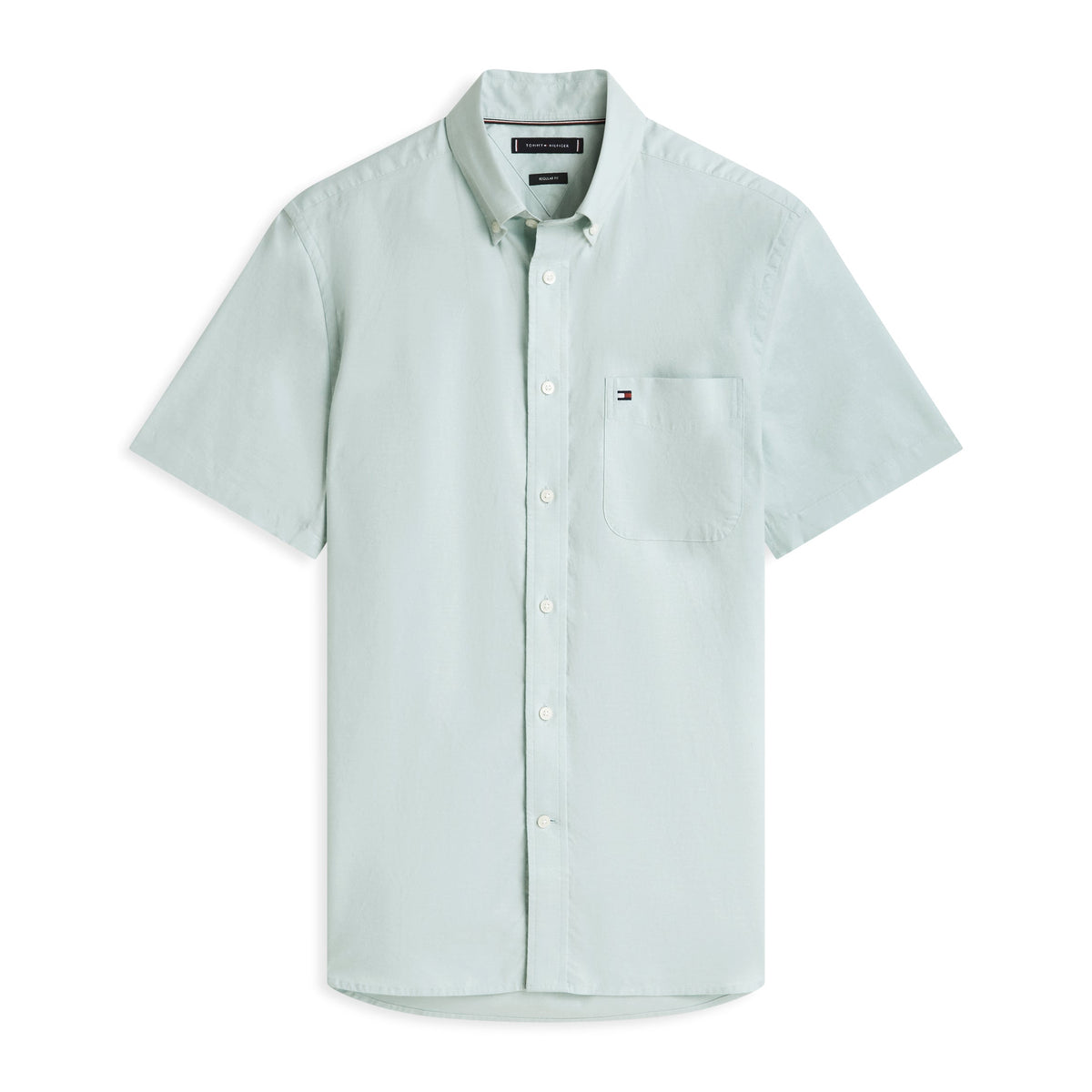 Tommy Hilfiger Regular Fit Lightweight Short Sleeve Oxford Shirt – Mint