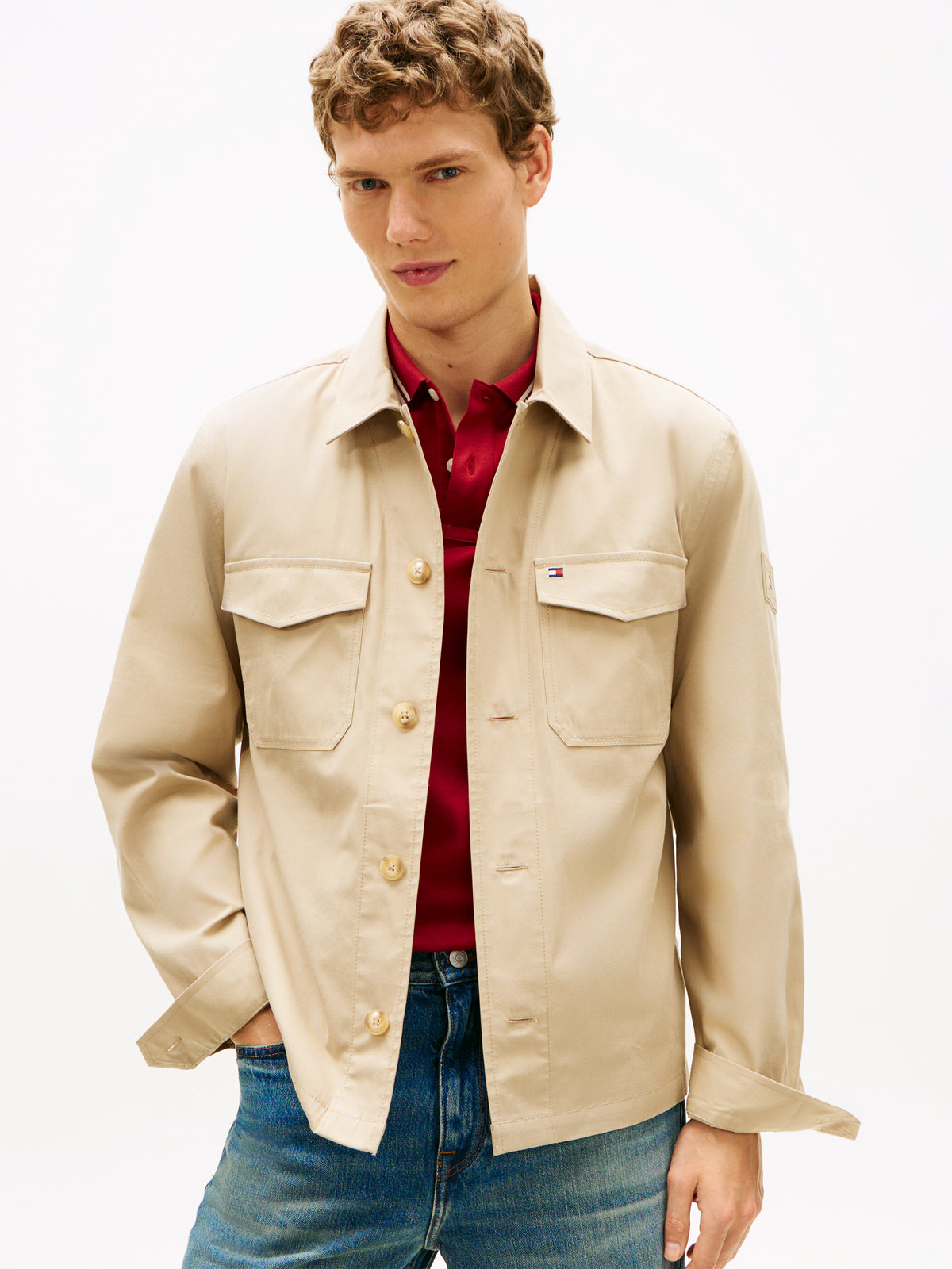 cotton nylon shirt jkt