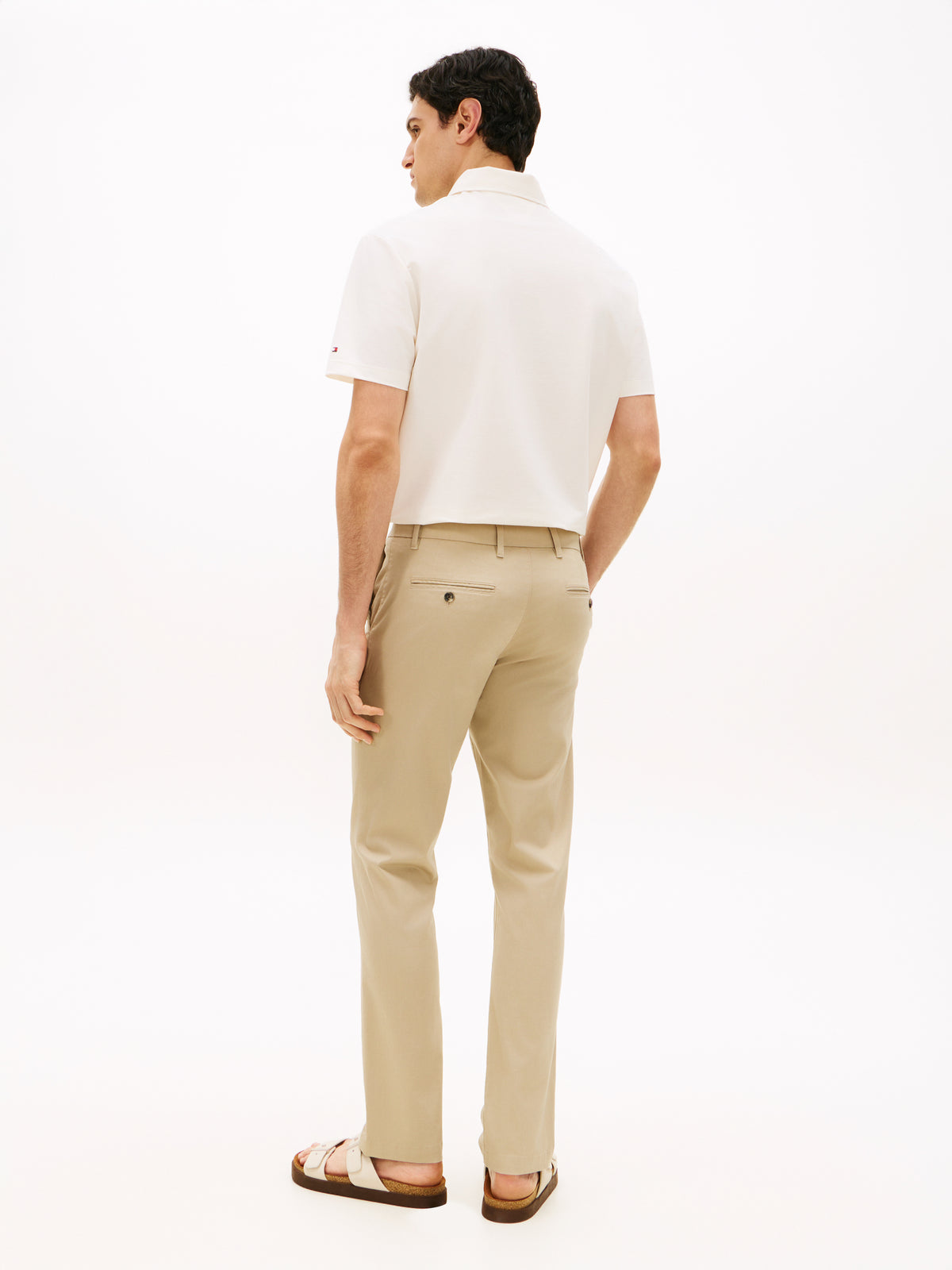 Tommy Hilfiger Denton Micro Print Straight Leg Chinos – Beige