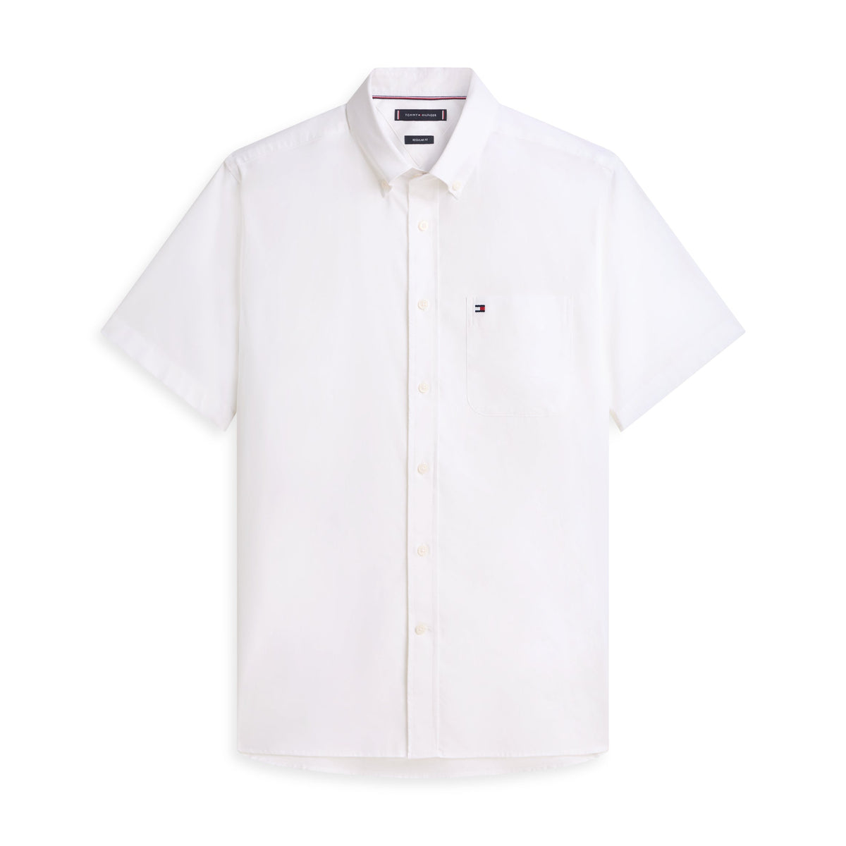 Tommy Hilfiger Regular Fit Lightweight Short Sleeve Oxford Shirt – White