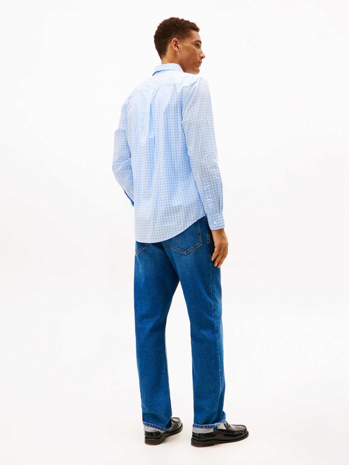 Long sleeve shirt in sweet blue / check