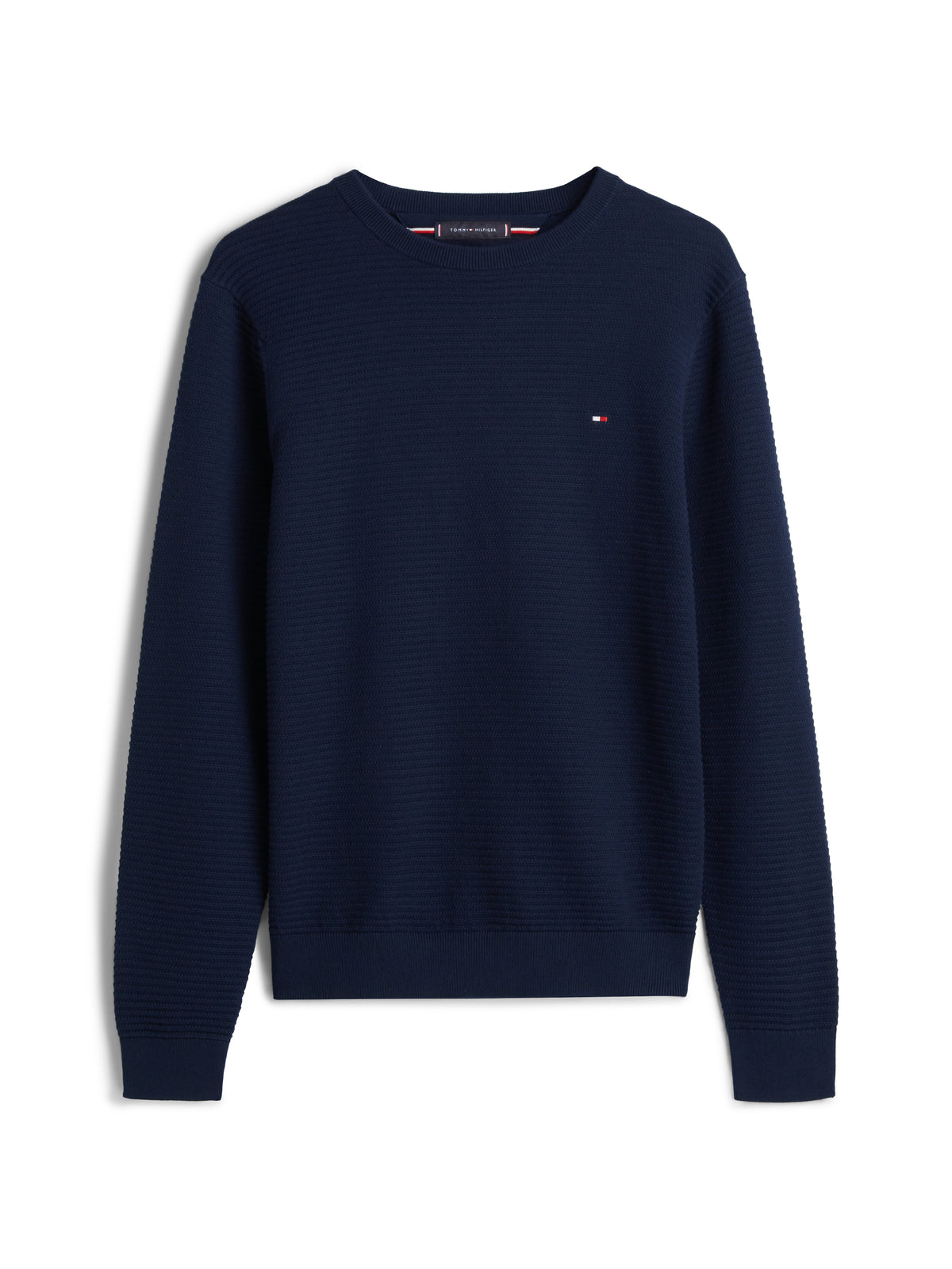 Textured Knit Crew Neck Jumper Navy