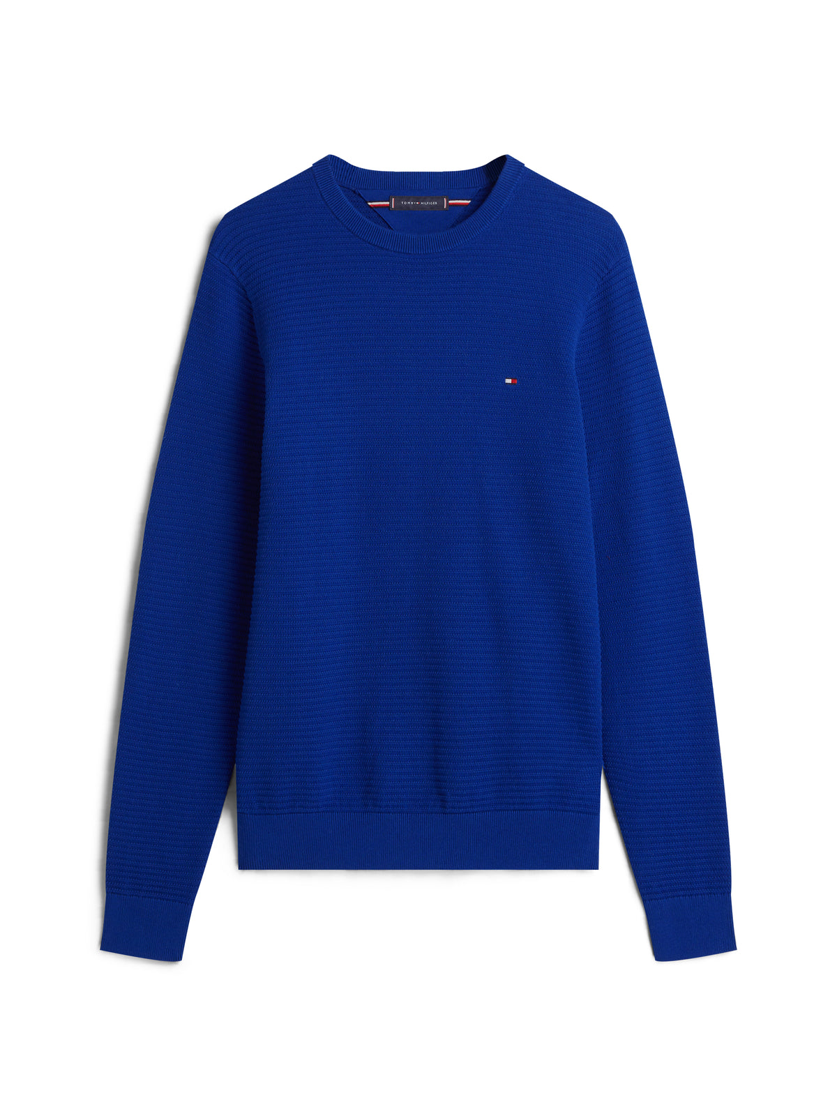 Textured Knit Crew Neck Jumper bold blue
