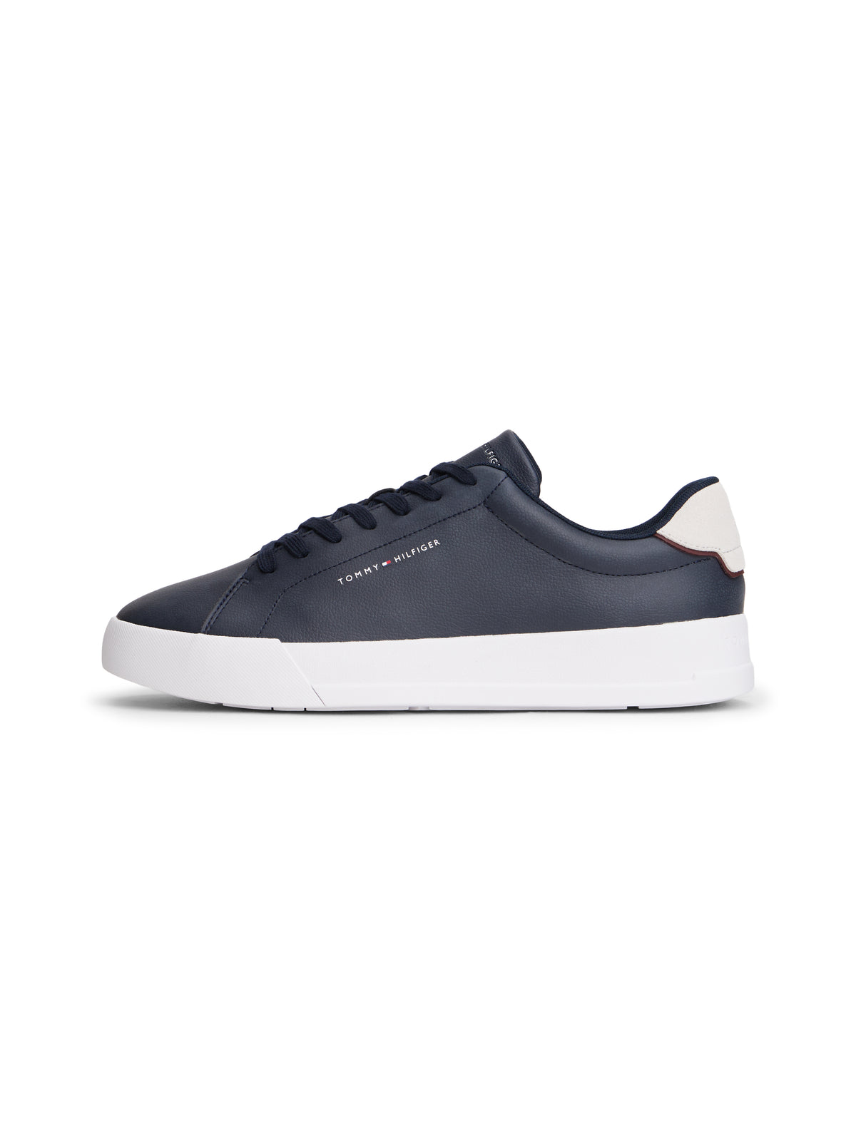 Logo Court Trainers With Leather Navy Blue