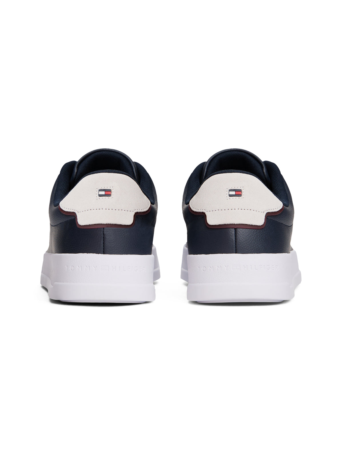 Logo Court Trainers With Leather Navy Blue
