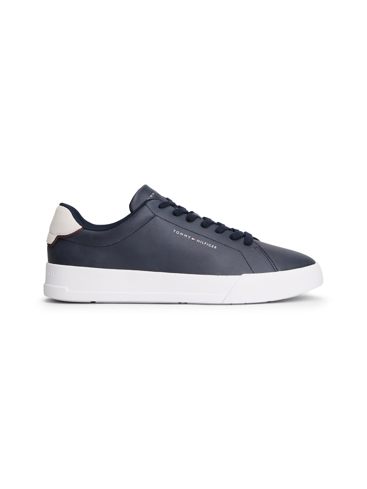 Logo Court Trainers With Leather Navy Blue