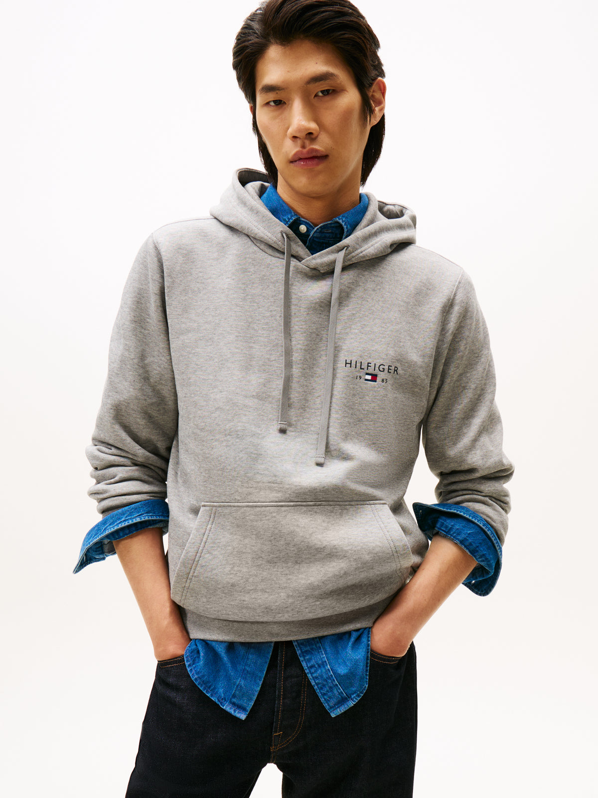 Brand Love Small Hilfiger Hoodie Medium Grey Heather