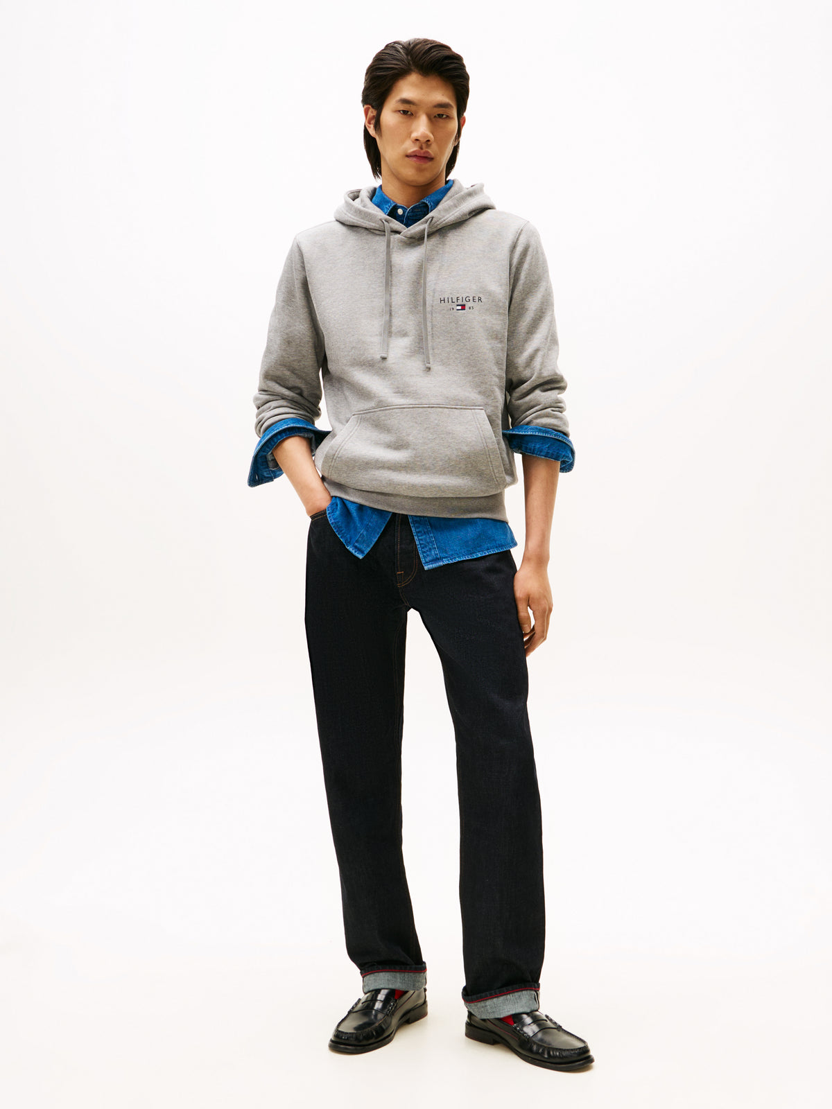 Brand Love Small Hilfiger Hoodie Medium Grey Heather