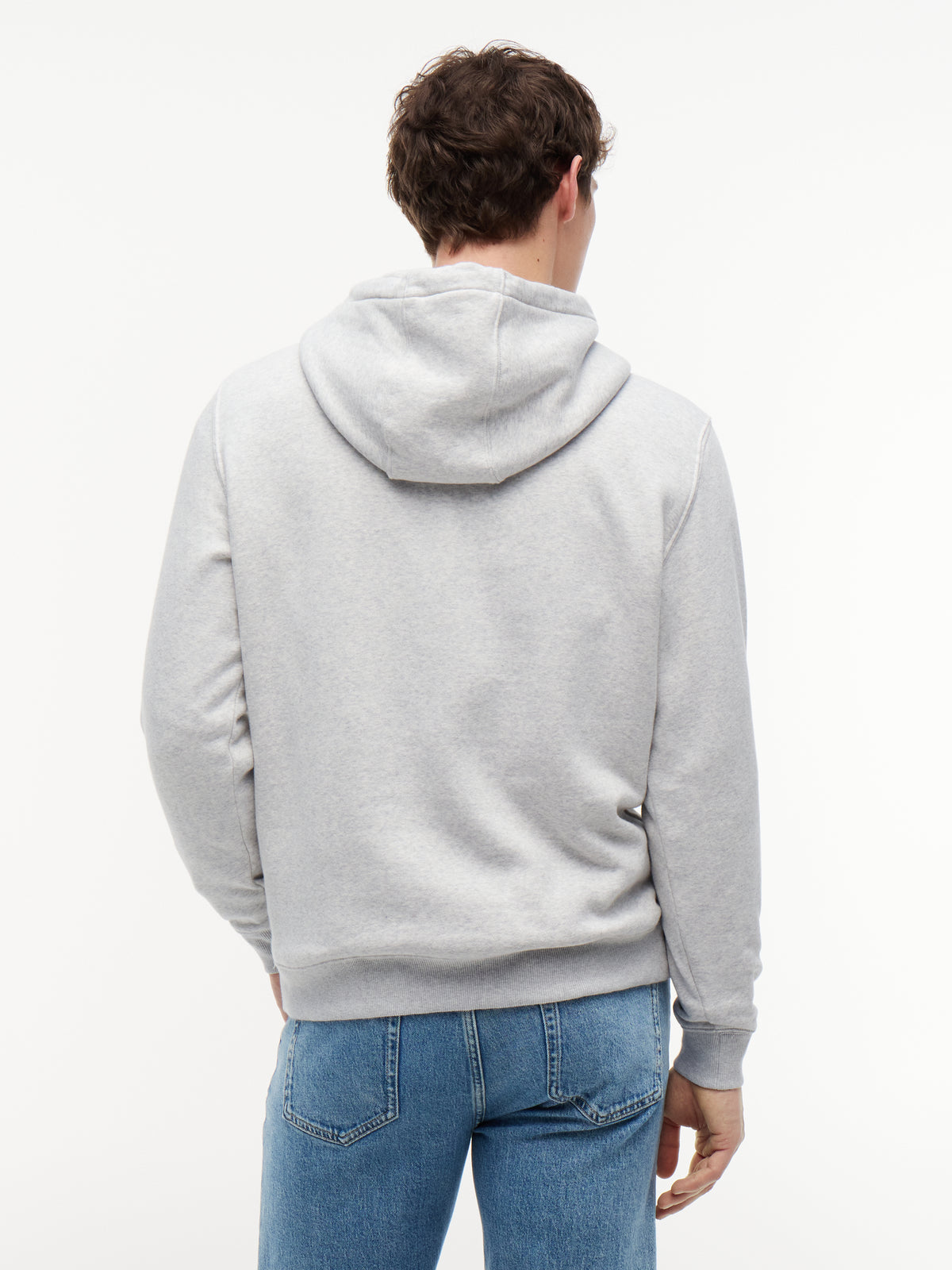 Tommy Jeans Tommy Flag Brushed Fleece Hoody – Light Grey