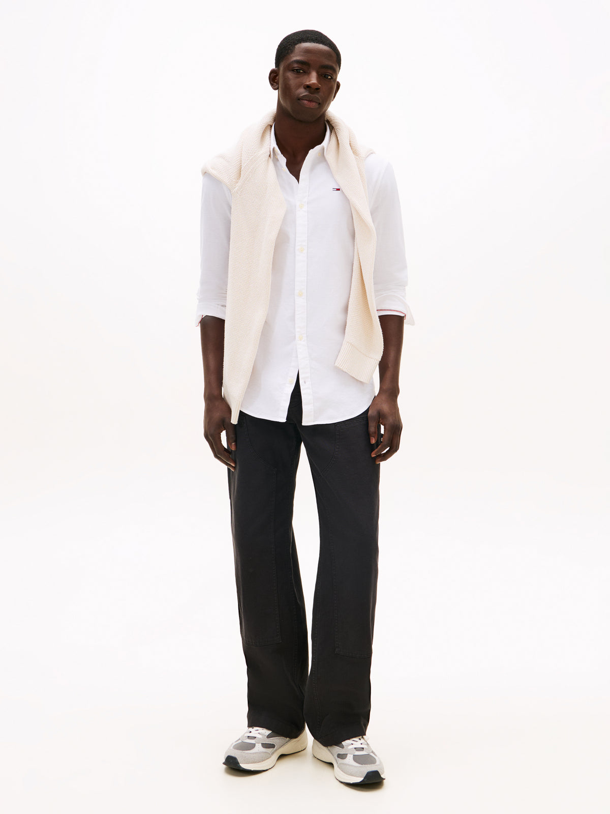 Stretch Oxford Cotton Slim Fit Shirt White