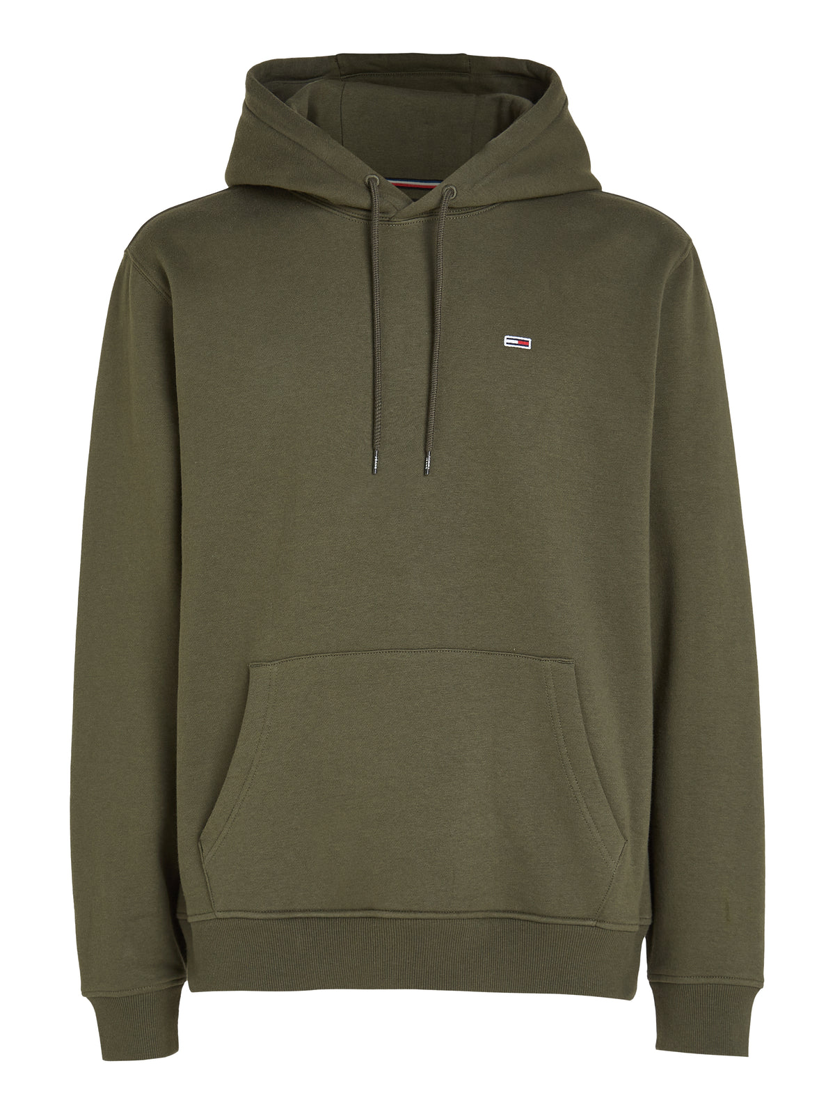 Tommy Jeans Flag Fleece Hoodie. Featuring soft fleece fabric and the iconic Tommy Jeans flag logo, this hoodie is perfect for everyday comfort and casual wear.