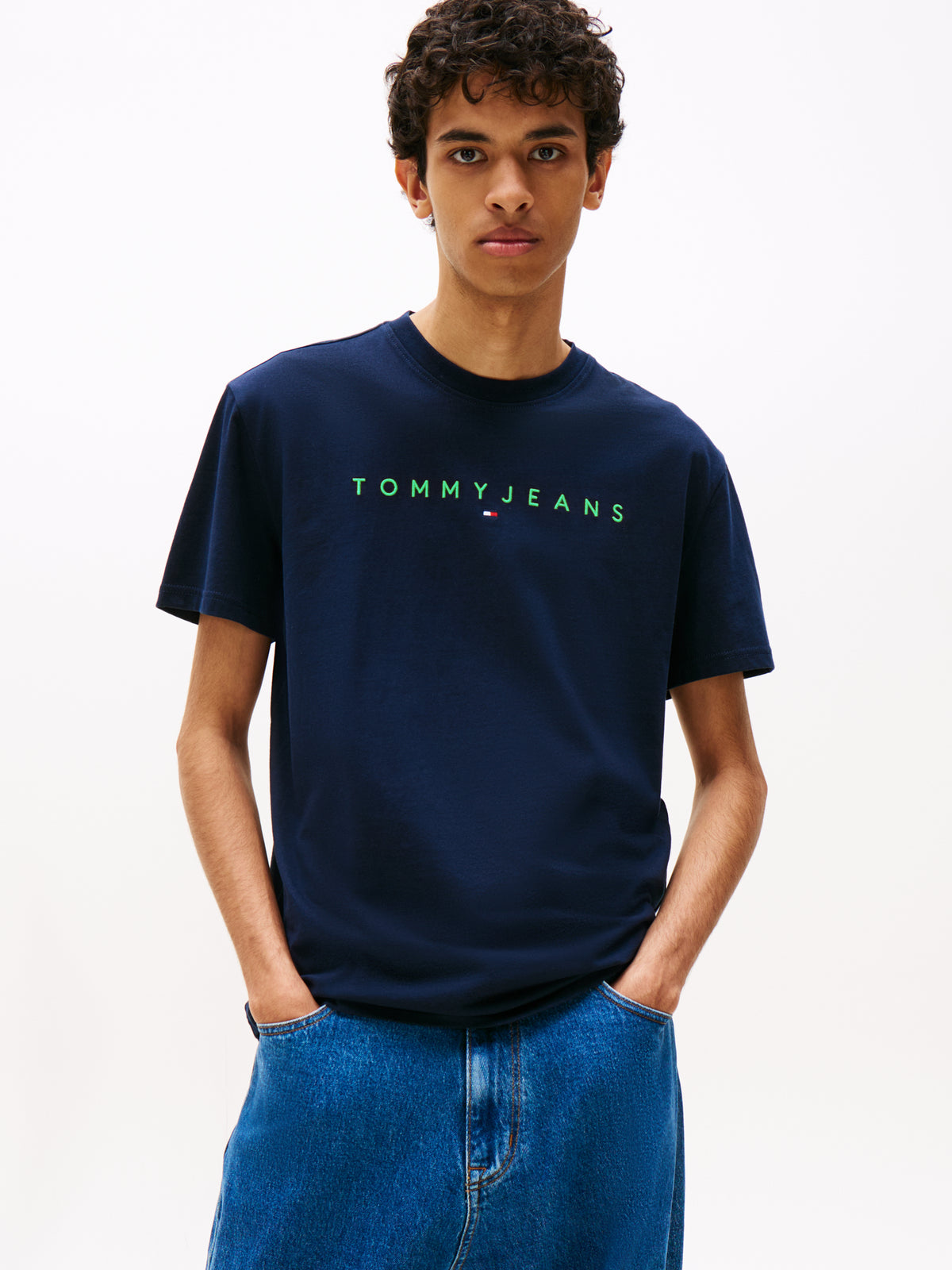 TJM Reg Linear Logo Tee Navy