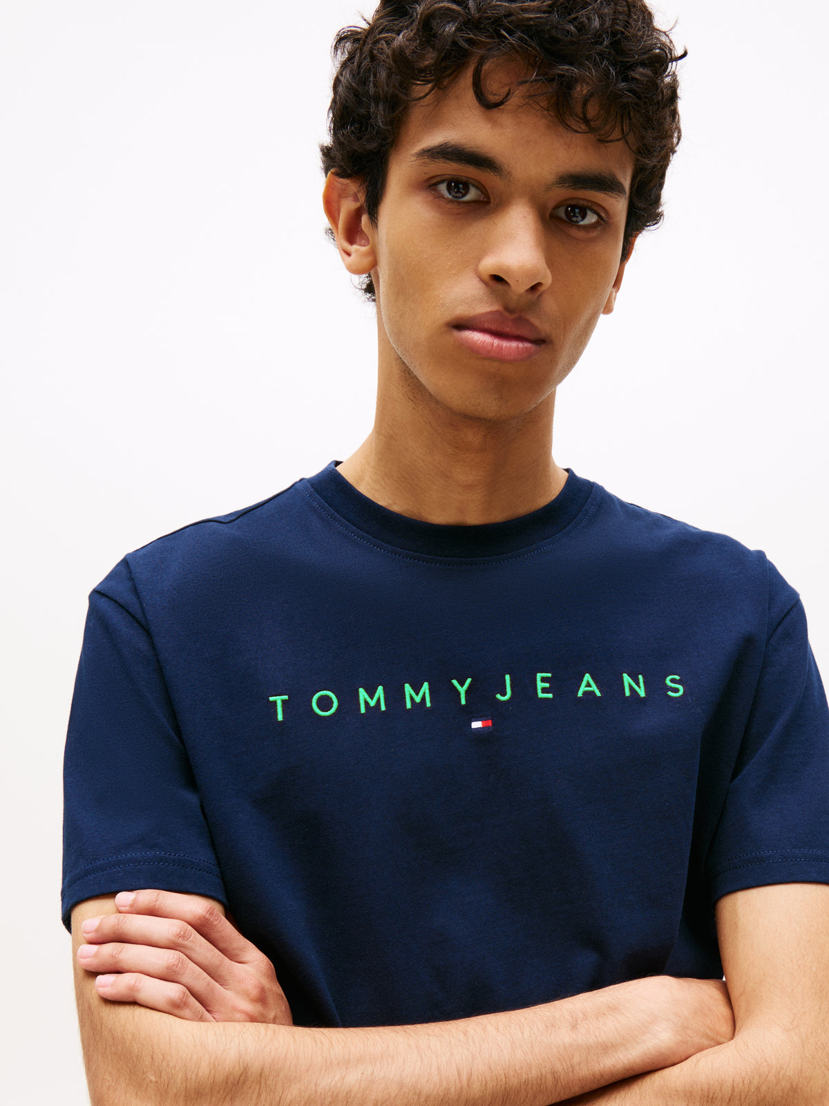 TJM Reg Linear Logo Tee Navy