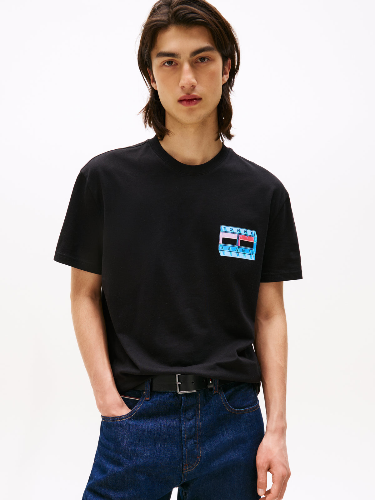 Back Graphic Crew Neck T-Shirt Black