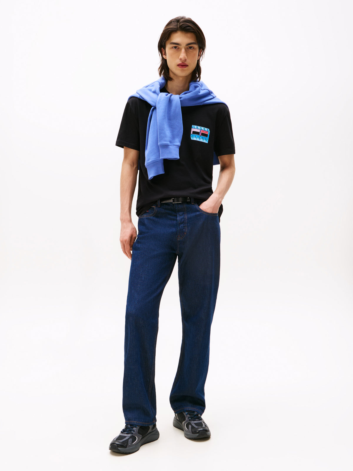 Back Graphic Crew Neck T-Shirt Black