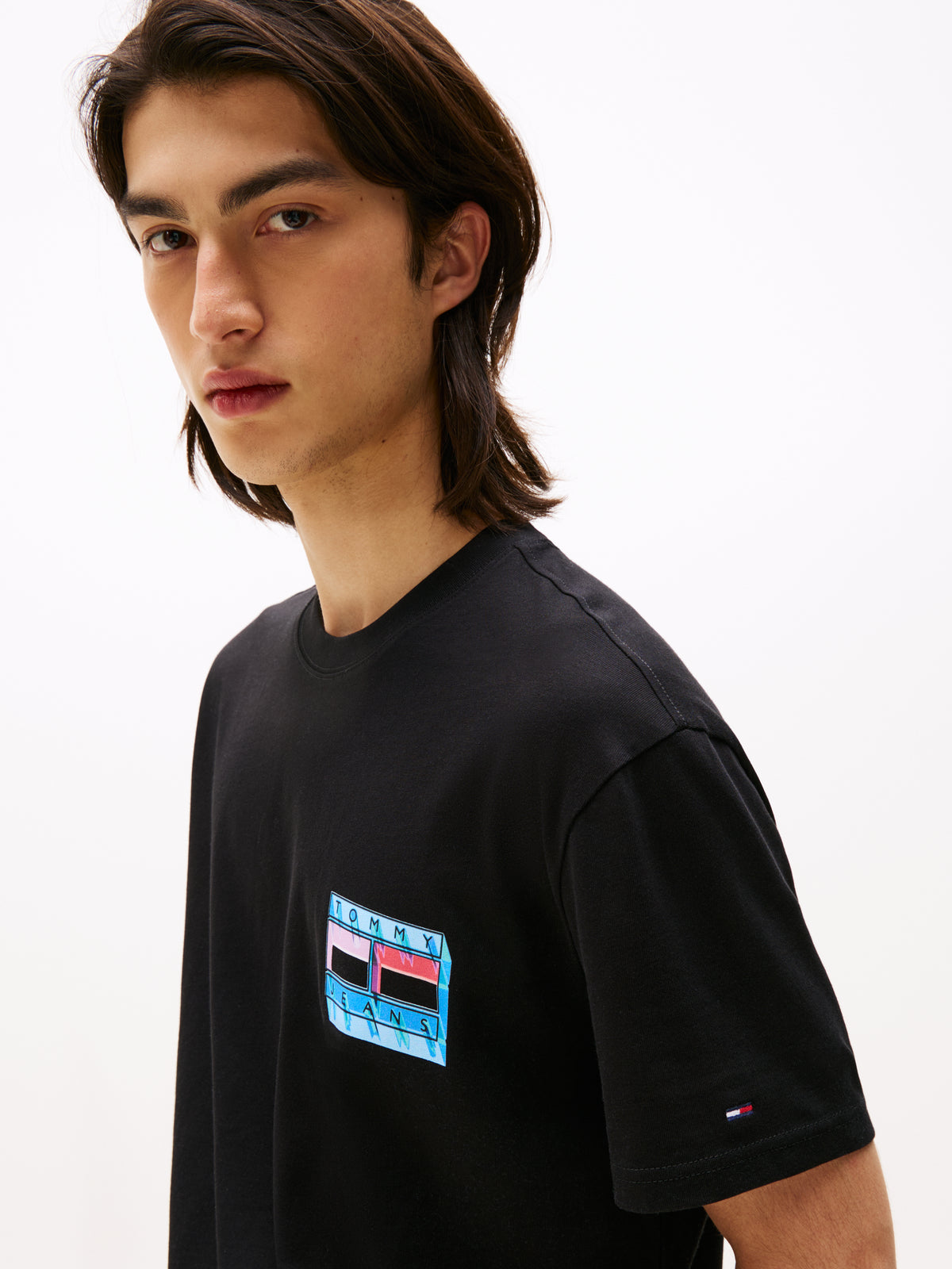 Back Graphic Crew Neck T-Shirt Black